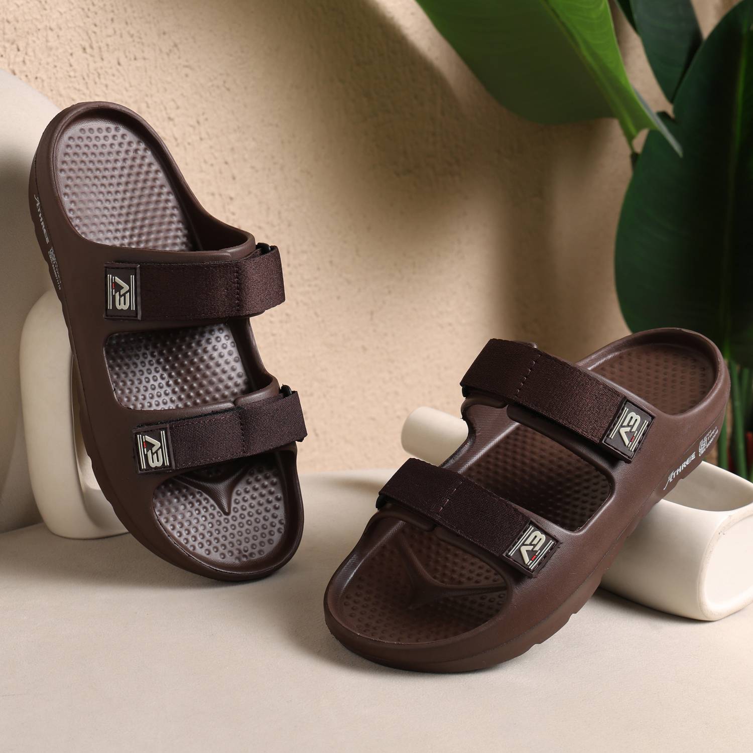 A3 Walk With Style Men Chappal Casual Slider Slipper Velcro Strap Slides