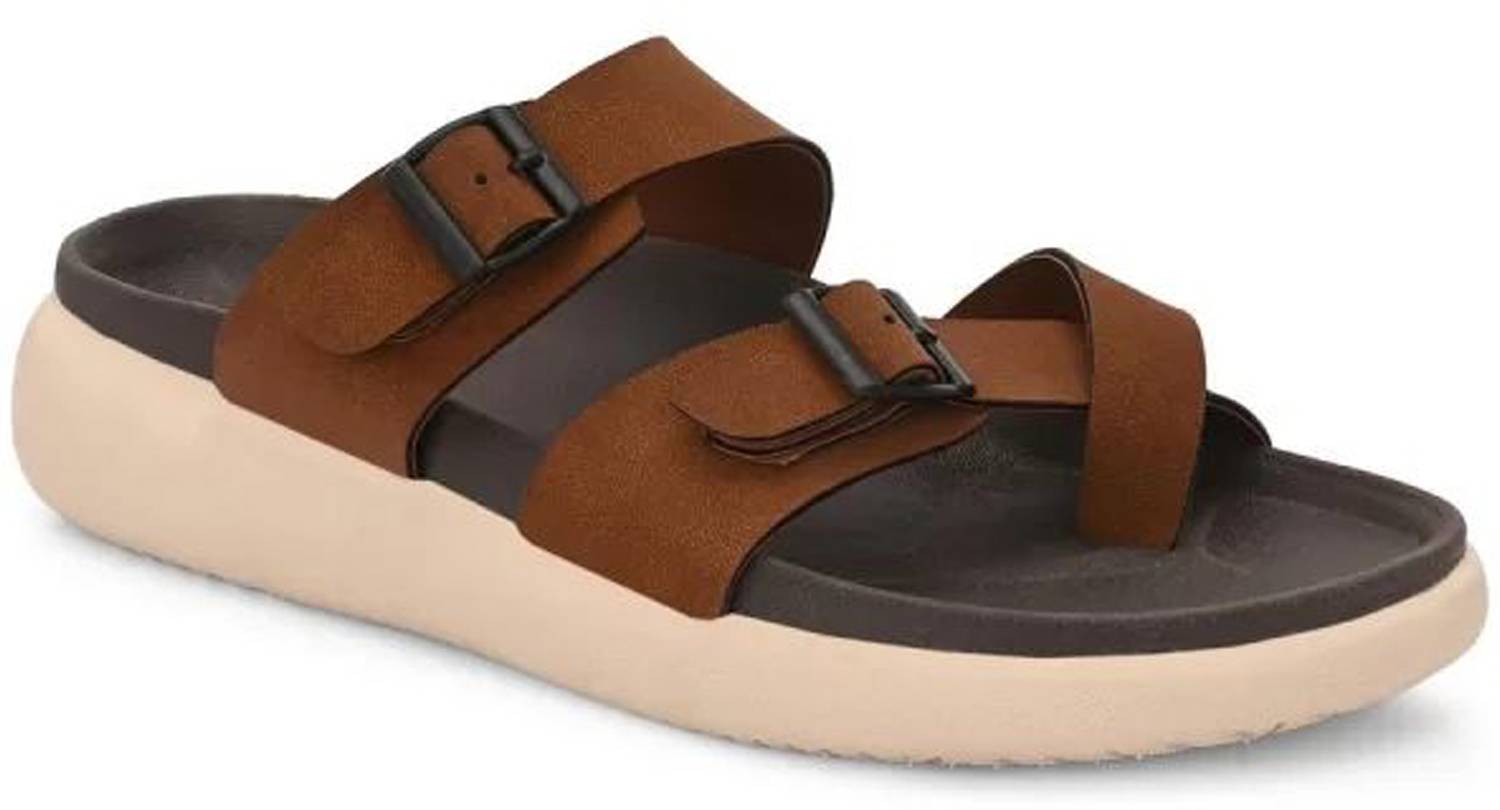 Layasa Men Brown Slippers - Image 2