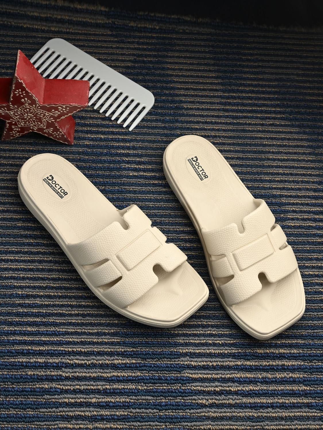 Image of Doctor Health Super Soft Women Doctor Orthopedic Slippers for Women Lightweight, Soft Cushion, Heel Relief Slides