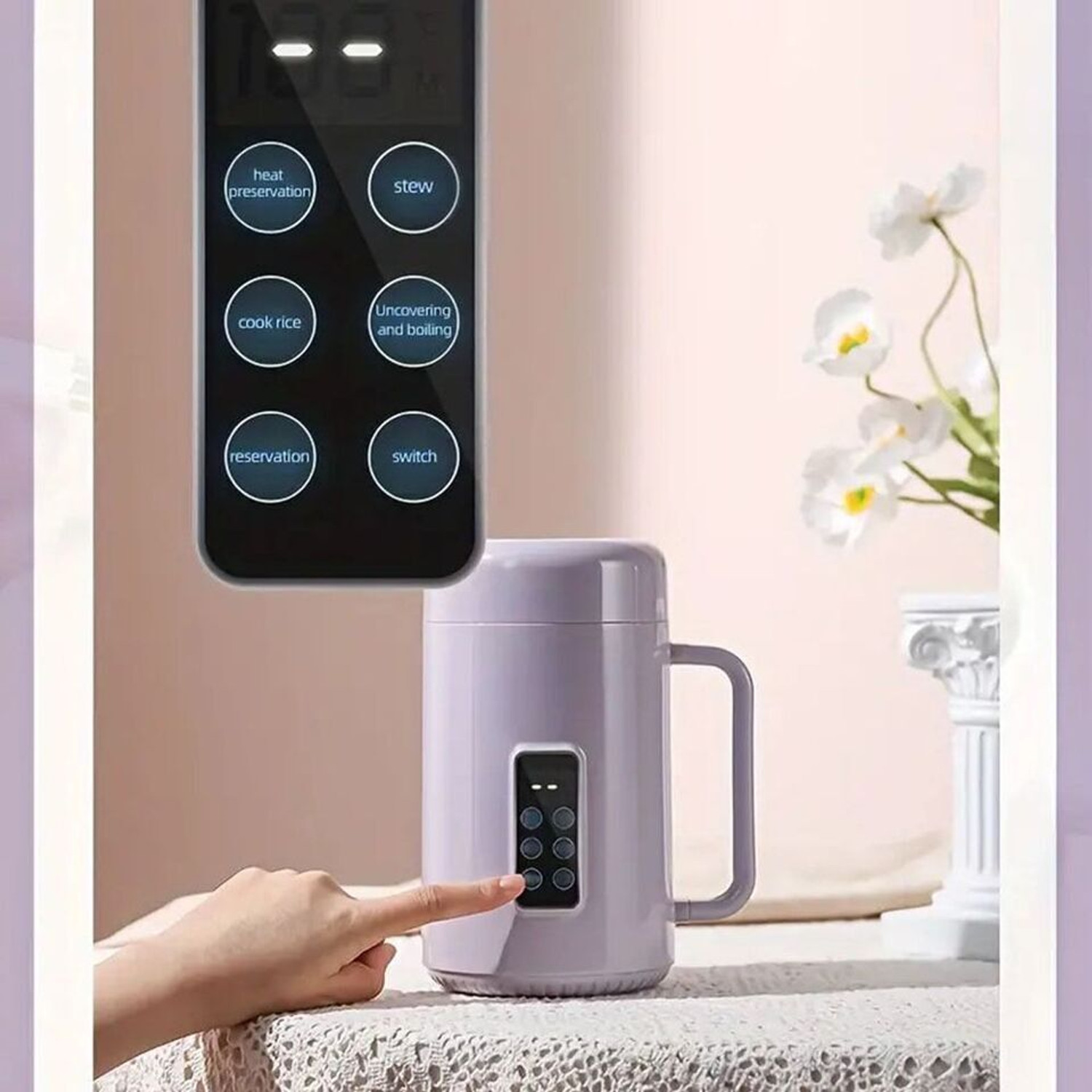 Image of Kinzilla Electric Personal Portable Mini Travel Rice Cooker Stewing Soup Heating Cup Slow Cooker