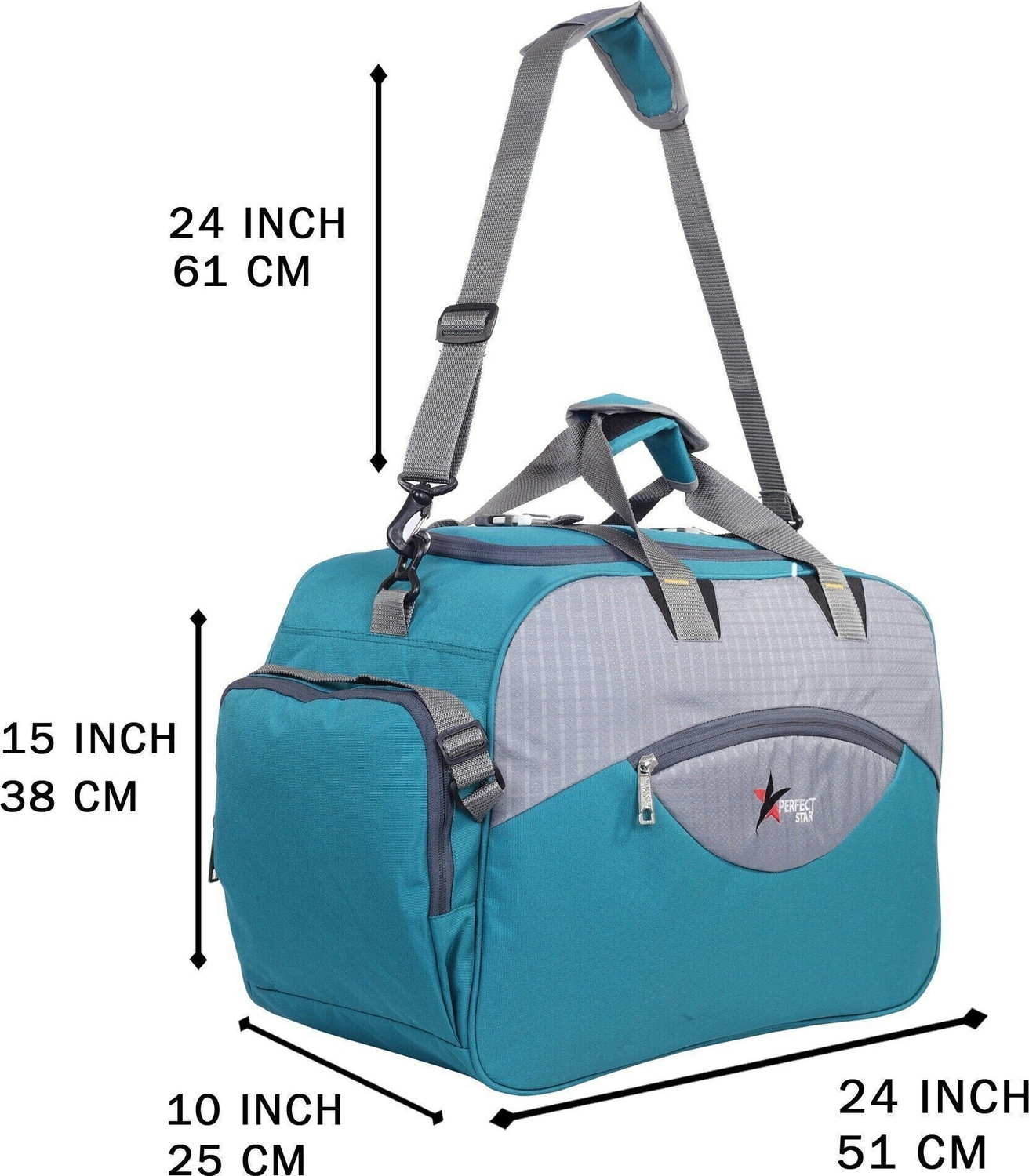 Image of PERFECT STAR DUFFLE LUGGAGE TRAVEL HAVY DUTY AIR BAG NEW STYLISH DUFFEL BAGS BLACK BLUE Small Travel Bag - Medium