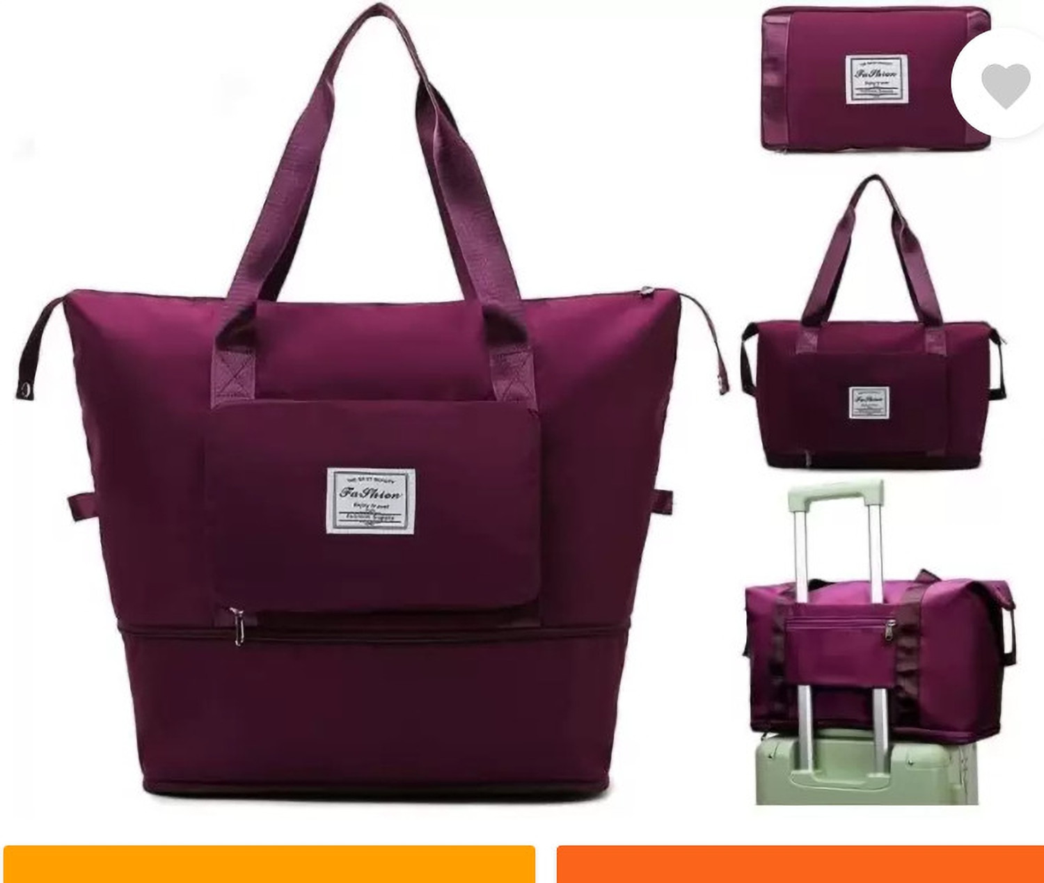 Image of Woomzy Foldable Duffle Bag For Women Small Travel Bag