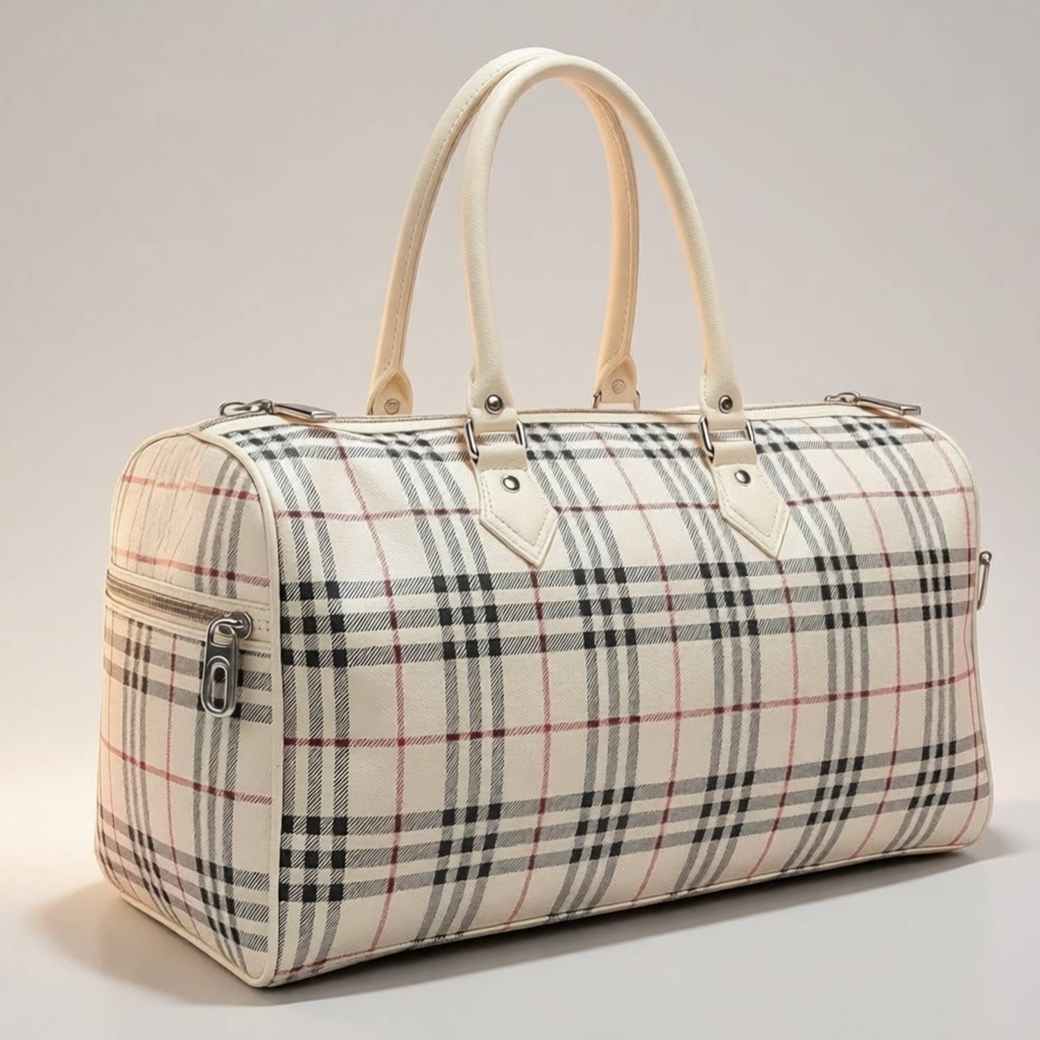 SARGAM ENTERPRISE Classic Check Weekender Duffel Bag (42 x 20 x 30 cm) | Carry-On for 1-2 Day Trip Small Travel Bag  - small