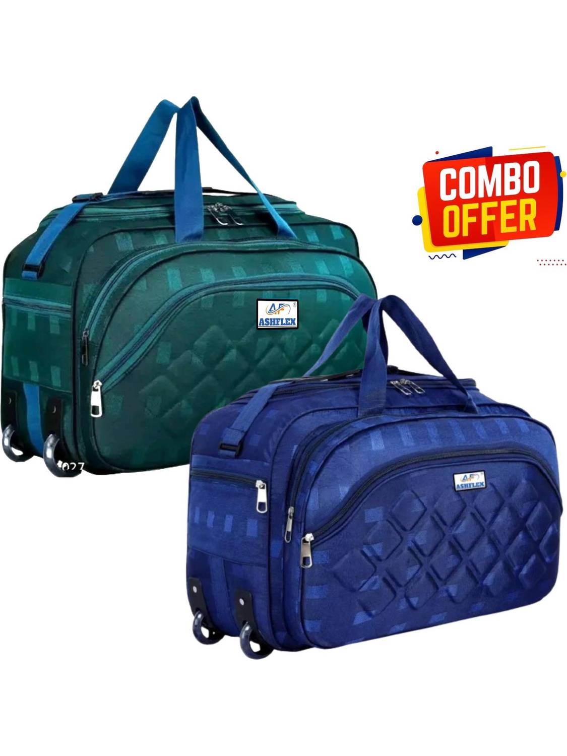 ASFLAX Laggage Bag Daffal Bag Travel Bag with two Wheels for Men & Women Small Travel Bag  - 20 inch