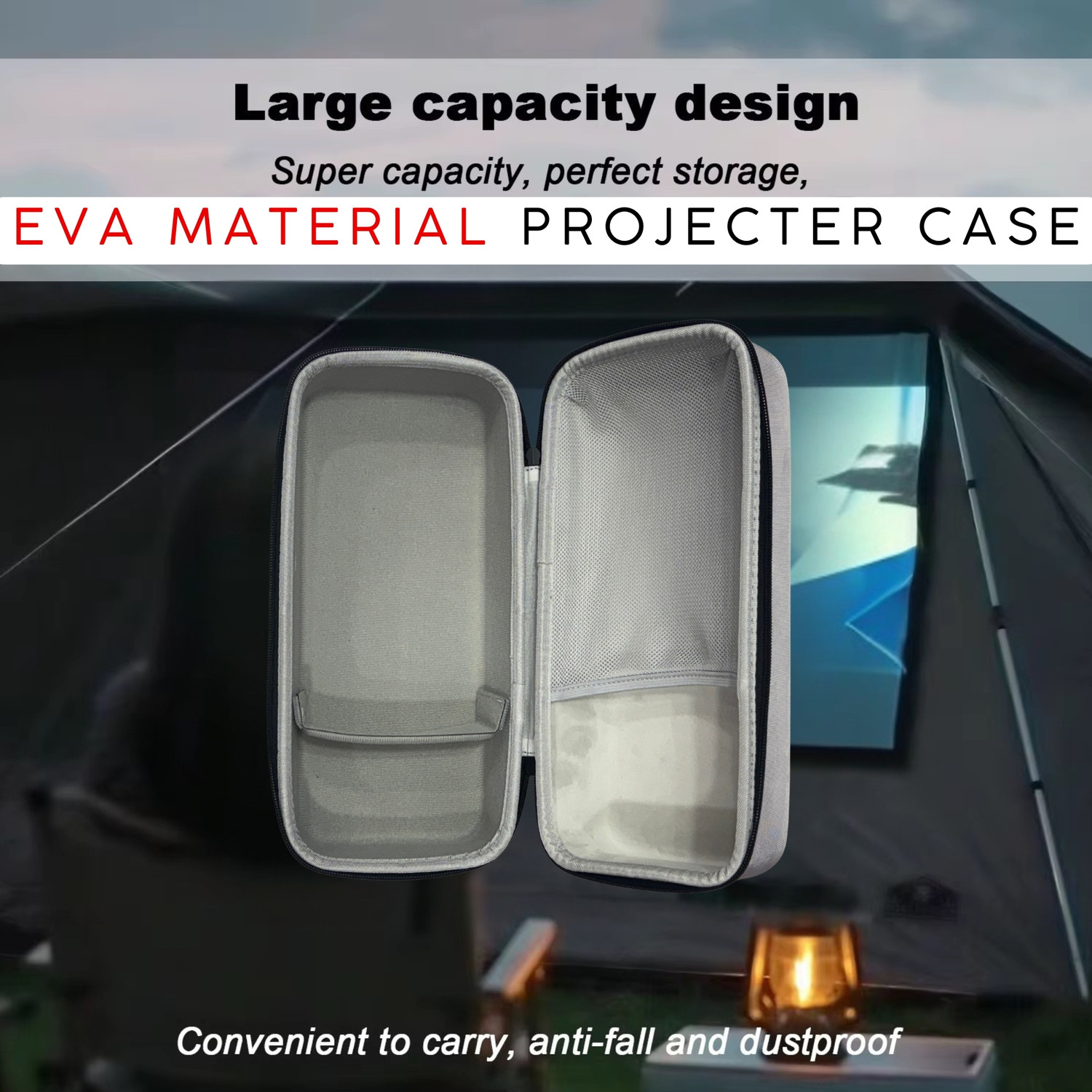 Image of BeamX Projector Carry Bag EVA Hard Case Shockproof Compatible with All Projectors Small Travel Bag - Large