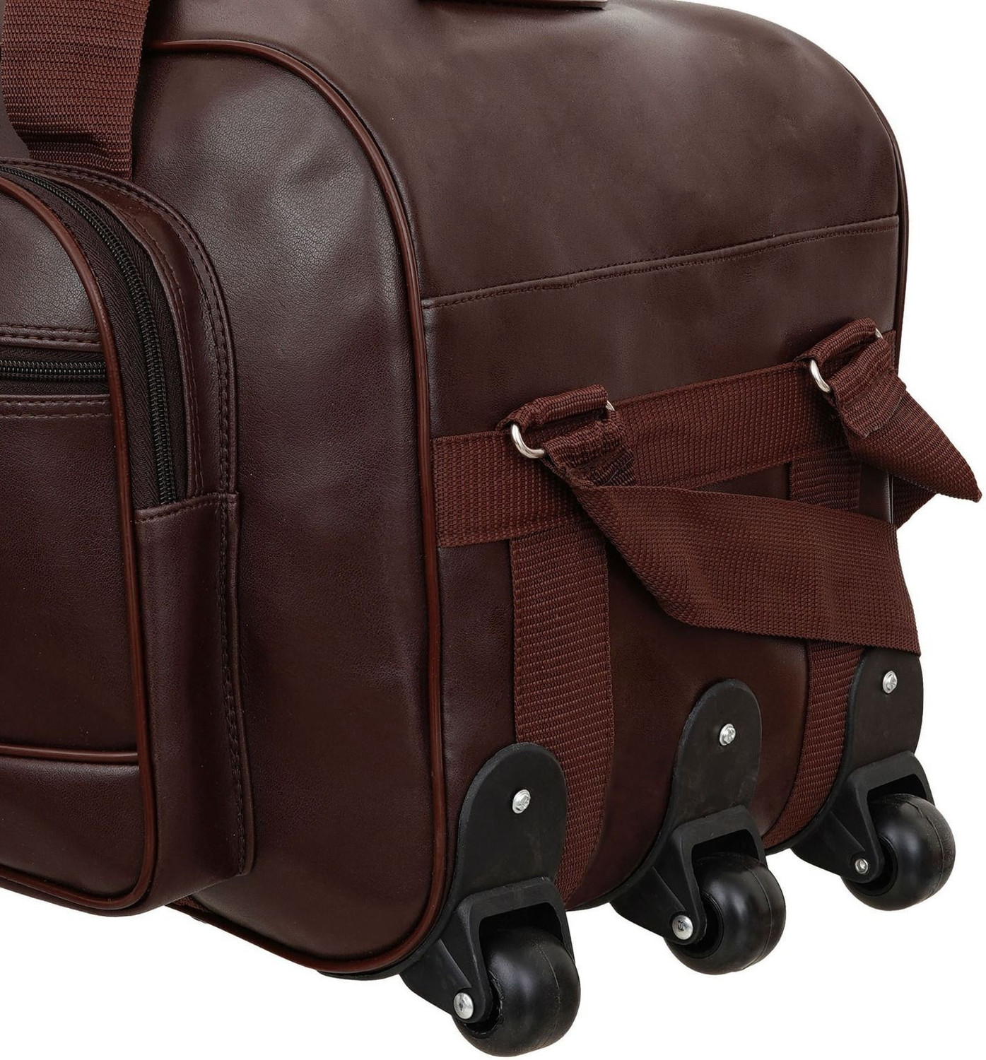 Image of MayFay Waterproof 3-in-1 Travel Bag with Trolley Wheels | Heavy Faux Leather Small Travel Bag - Big