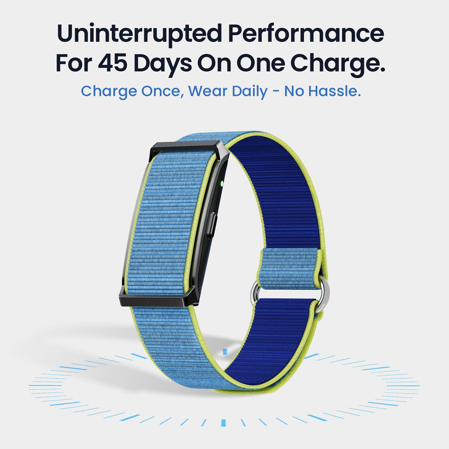 Image of Pebble Qore Fitness Band 45-Day Battery,100+ Sports Modes & Health Suite,Remote Camera