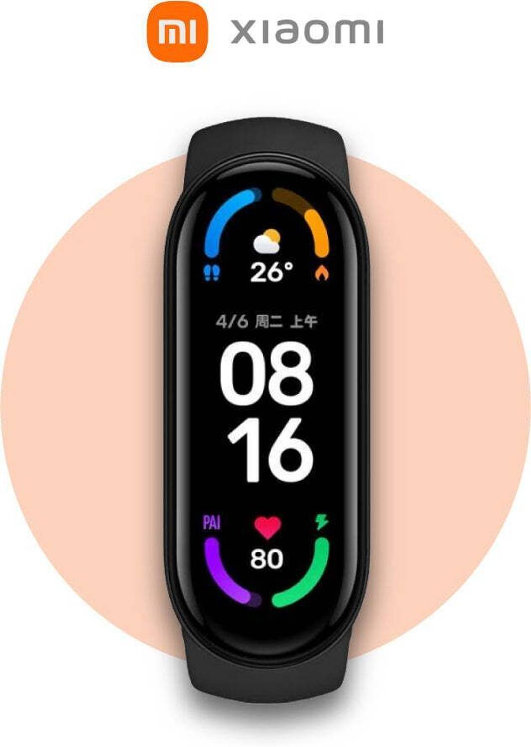 Mi Smart Band 6 - India No.1 Fitness Smart Band (Black Drift Stra