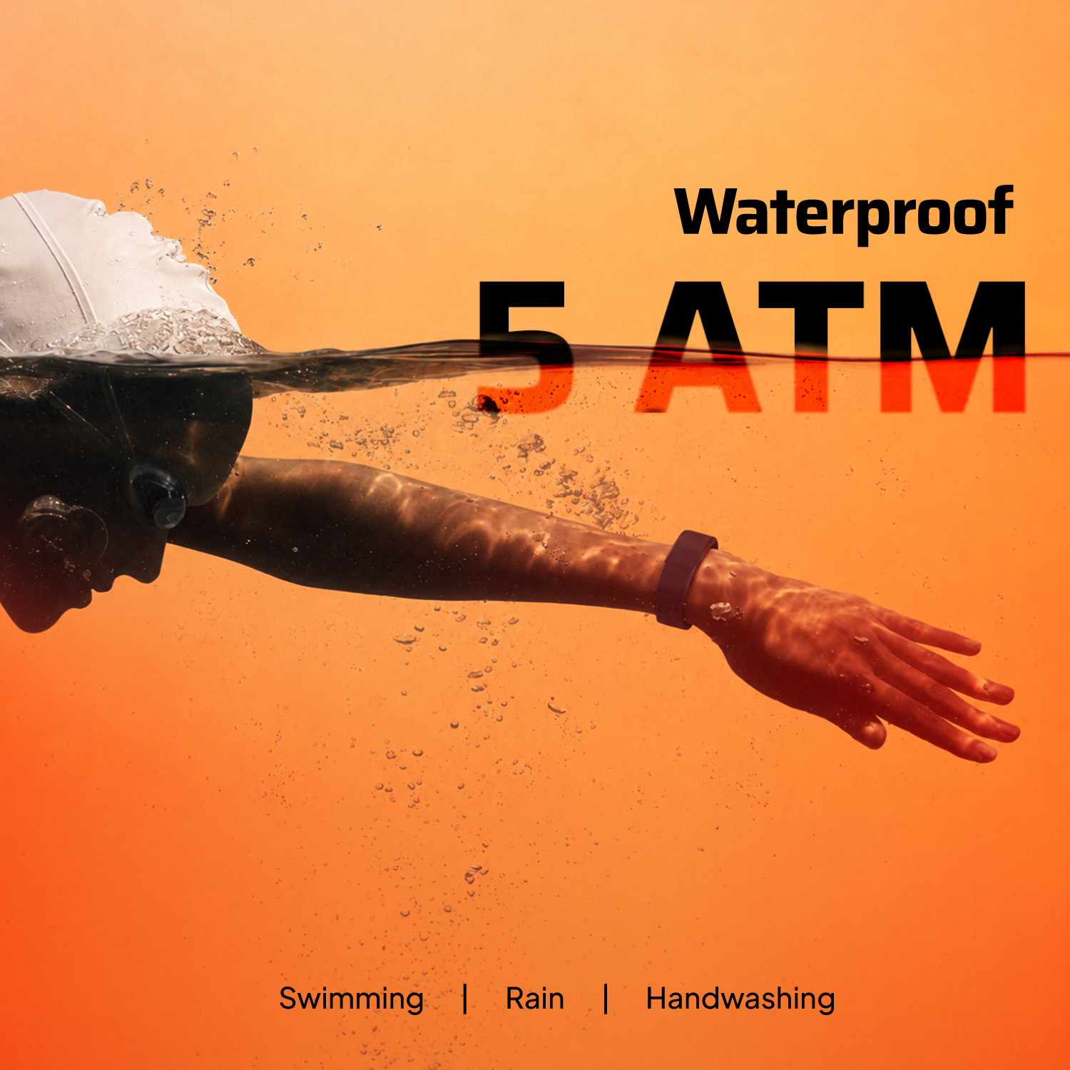 Image of CrossBeats Vector Smart Band|5ATM Waterproof,HRV & SpO2 Tracking, Sleep & Stress Monitoring (Black Strap, Size : Free Size)