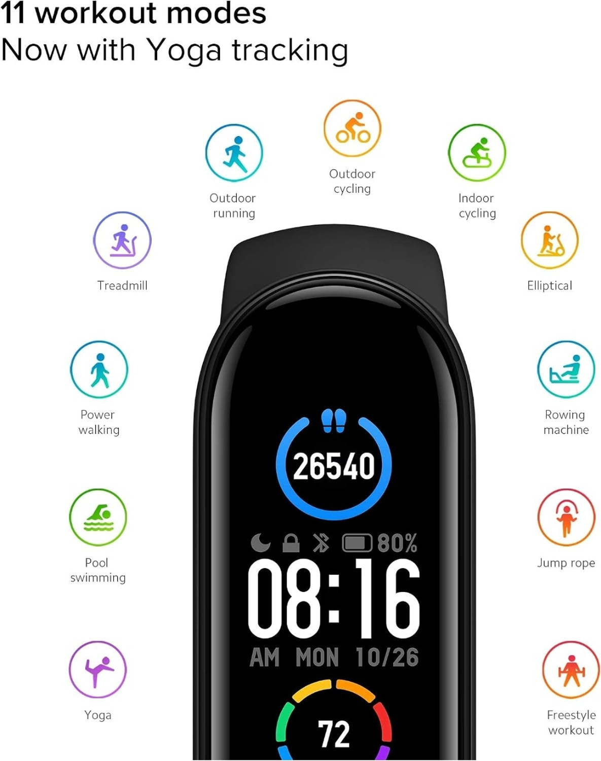 Image of Mi Smart Band 5- Fitness Band, (2.8 cm) AMOLED Color Display, 2 Weeks Battery Life