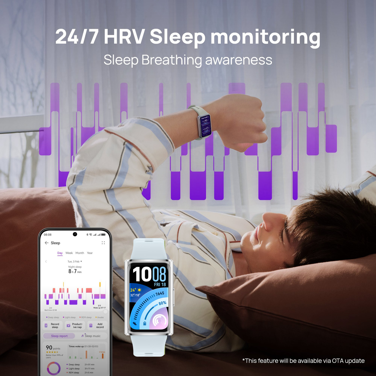 Image of Huawei Band 11 Pro,Health,Fitness & SleepTracker,Ultra-Slim,14 Days Battery,iOS&Android