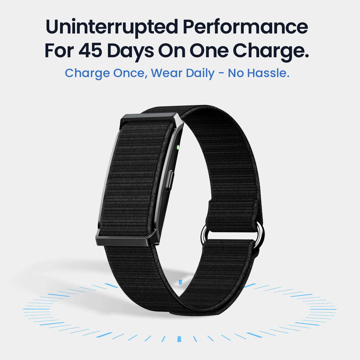 Image of Pebble Qore Fitness Band 45-Day Battery,100+ Sports Modes & Health Suite,Remote Camera