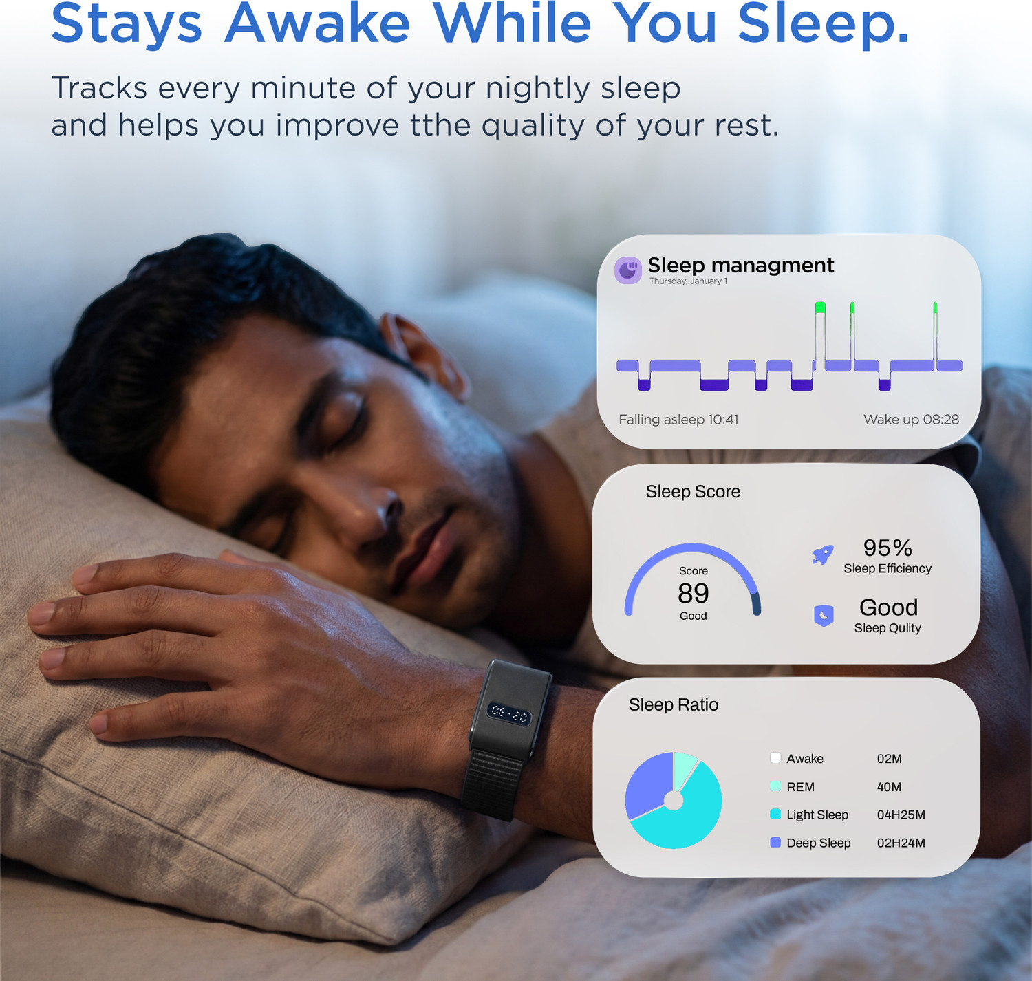 Image of Pebble Qore View Wellness Band |30-Day Battery,HRV,Sleep Tracking, No Subscription Fees