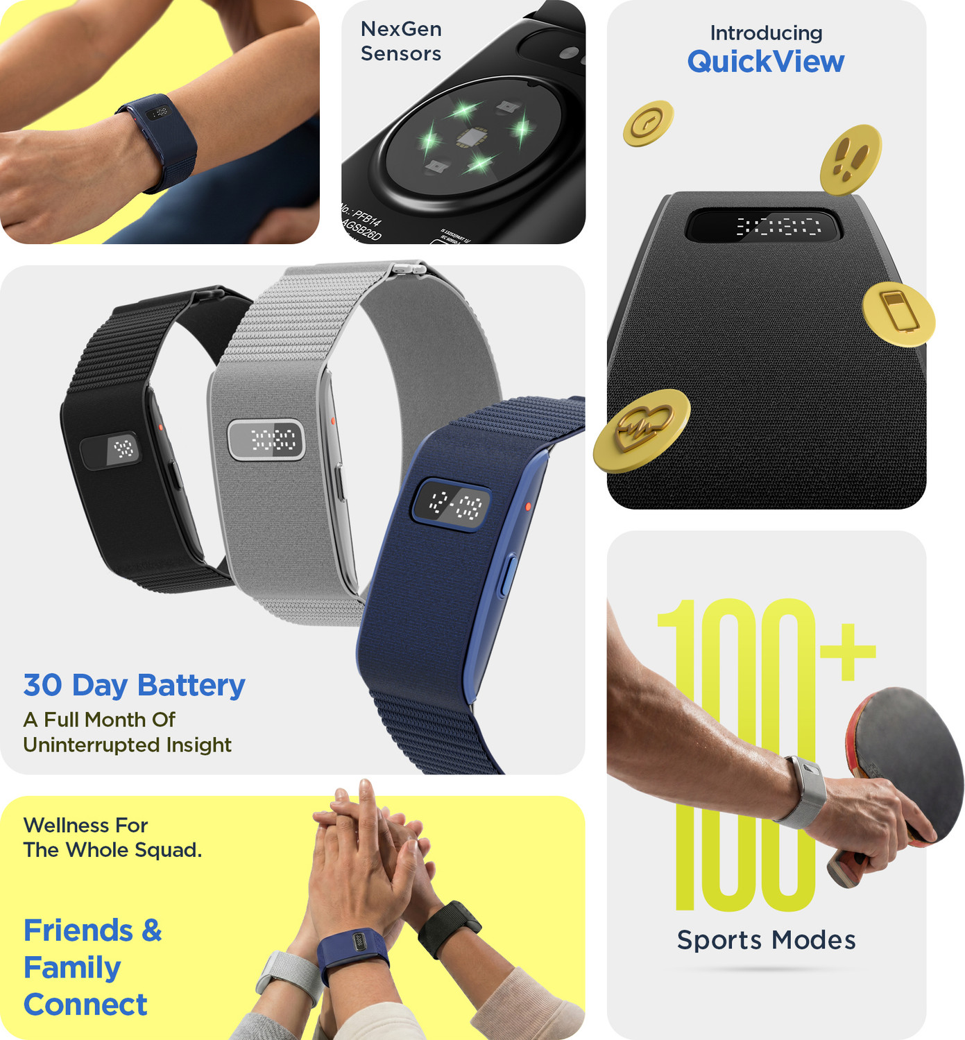 Image of Pebble Qore View Wellness Band |30-Day Battery,HRV,Sleep Tracking, No Subscription Fees
