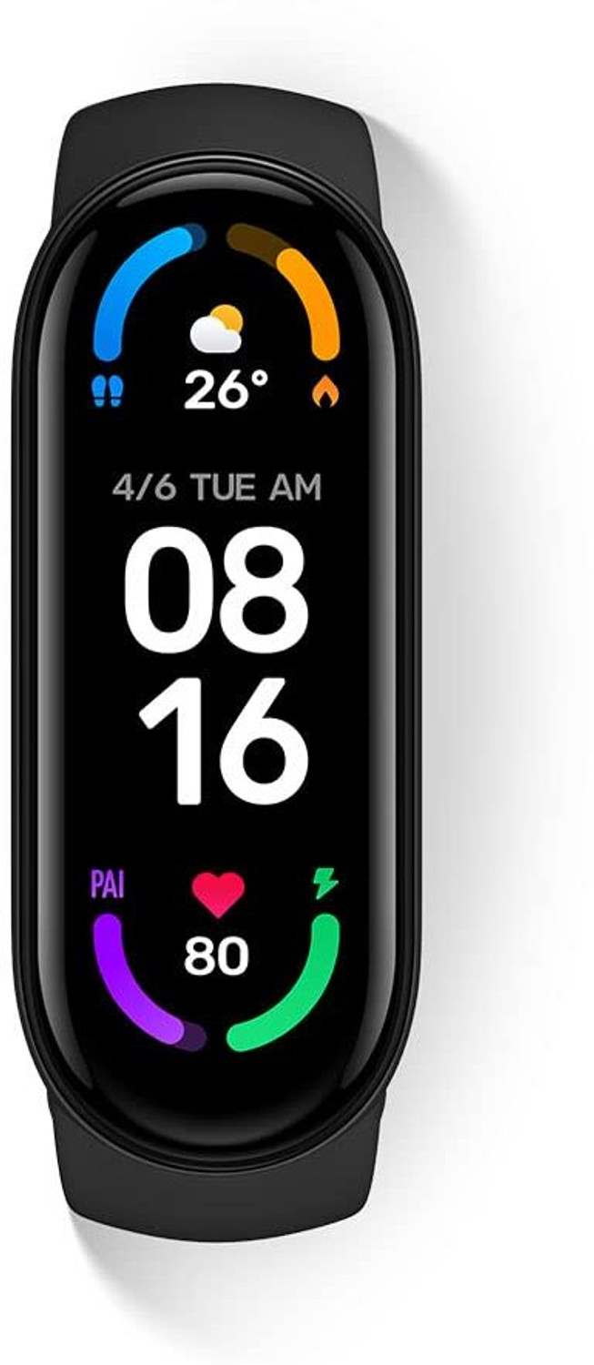Image of Mi Smart Band 6 - Large AMOLED Color Display Health Tracking, Alarm, (Black) Smartwatch
