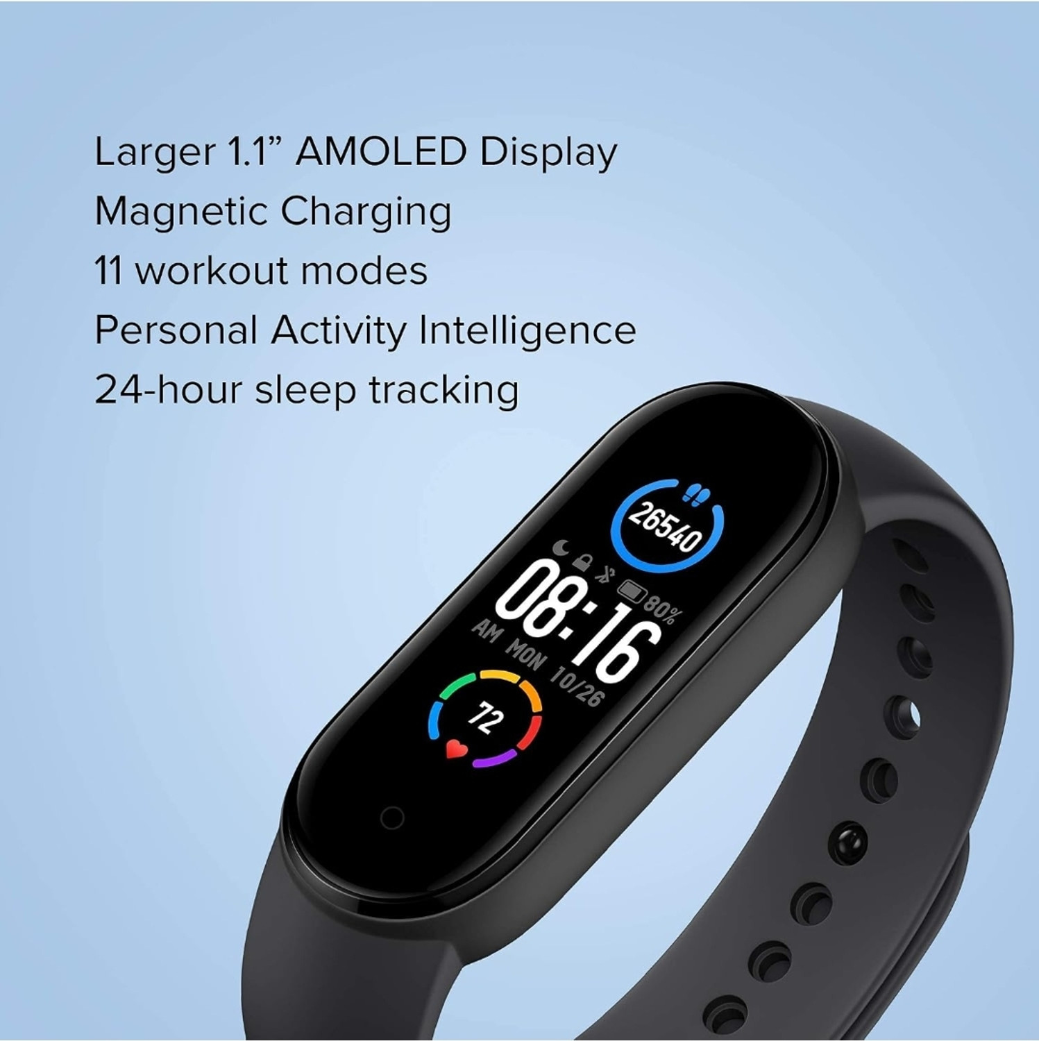 Image of Mi Smart Band 5- Fitness Band, (2.8 cm) AMOLED Color Display, 2 Weeks Battery Life