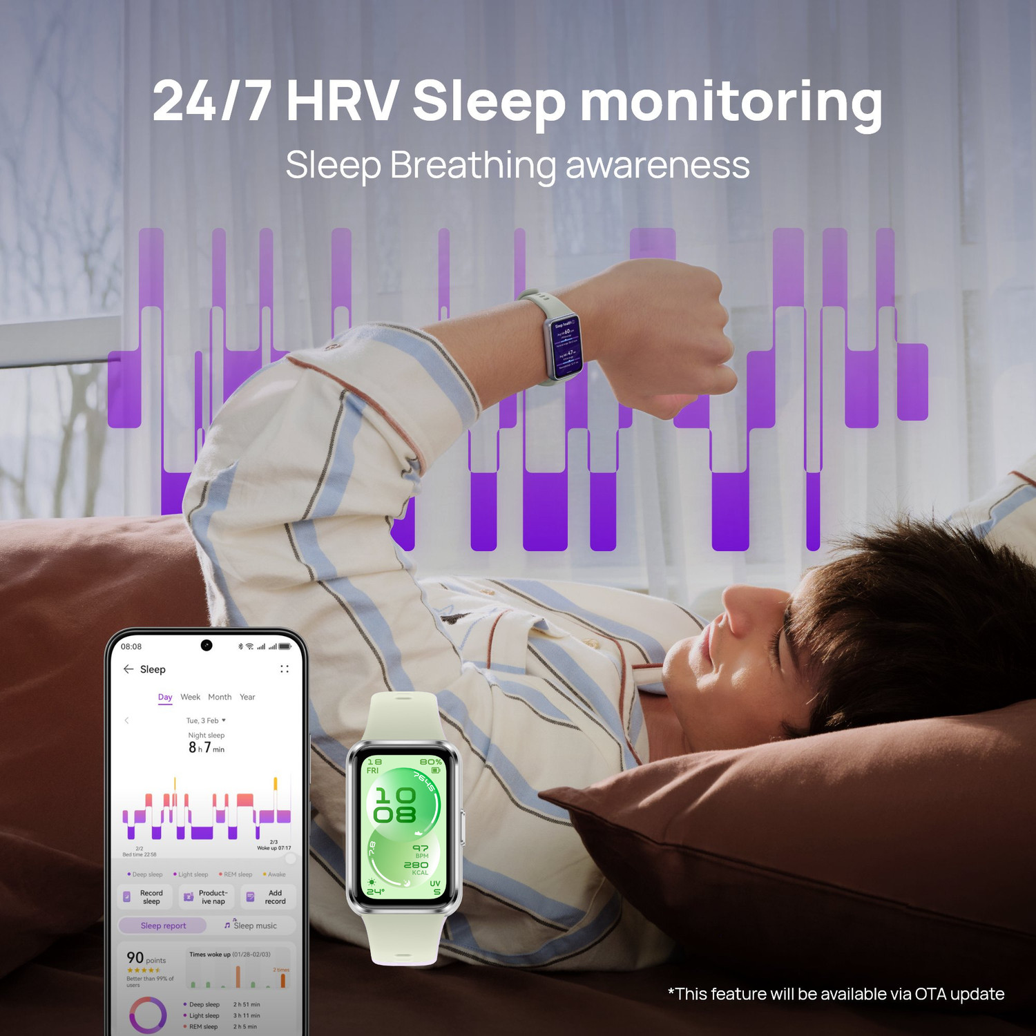 Image of Huawei Band 11,Health,Fitness & SleepTracker,Ultra-Slim,14 Days Battery,iOS&Android