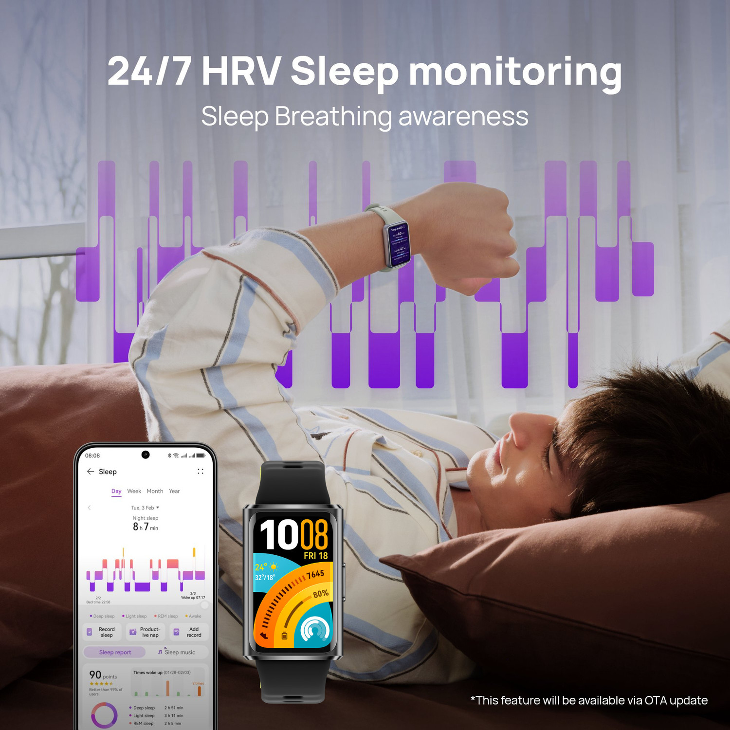 Image of Huawei Band 11 Pro,Health,Fitness & SleepTracker,Ultra-Slim,14 Days Battery,iOS&Android