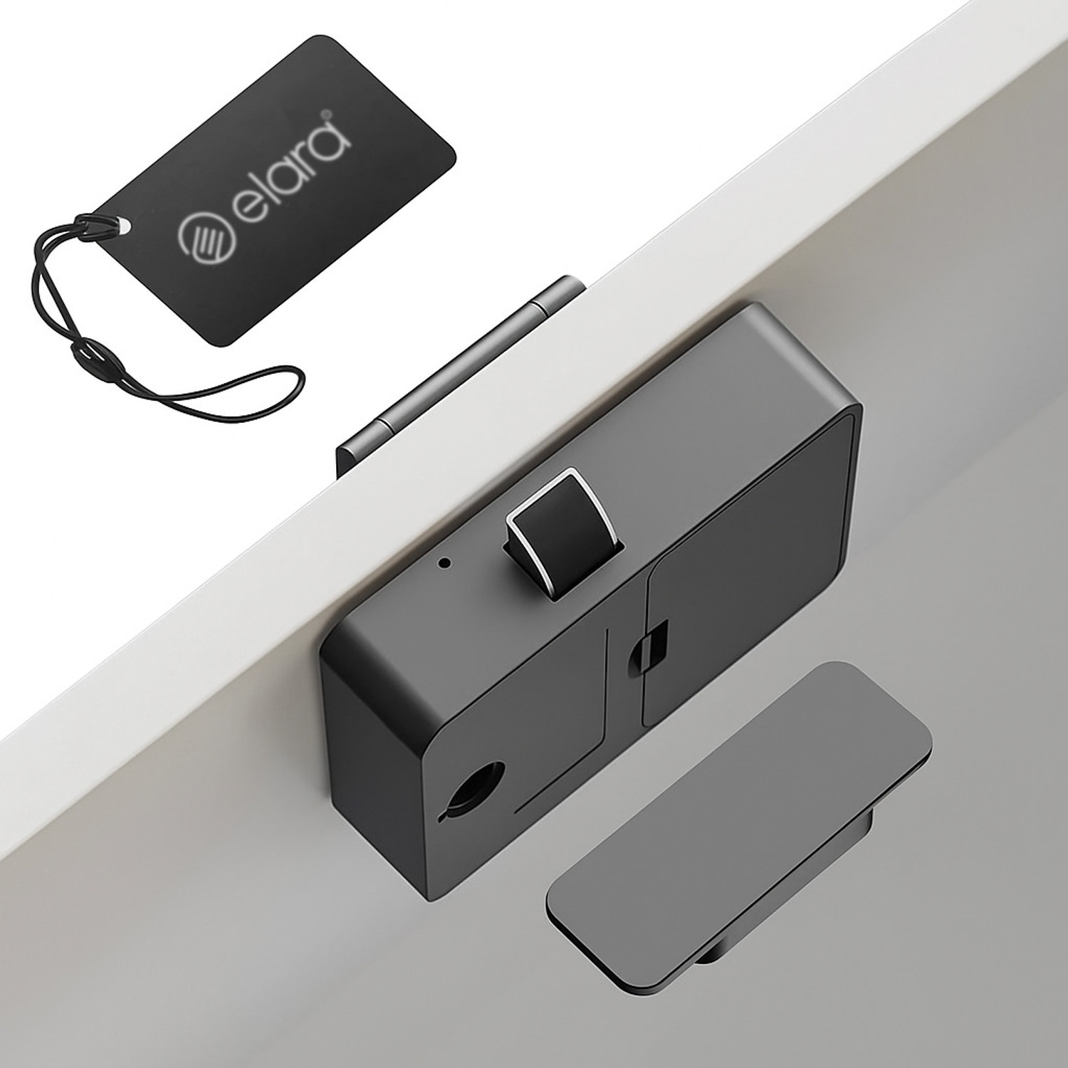 Image of Elara Elara DX-2 Smart Drawer Lock with Auto-Locking System, RFID Card Access, Low Battery Alert, Hidden Lock, Black Smart Door Lock