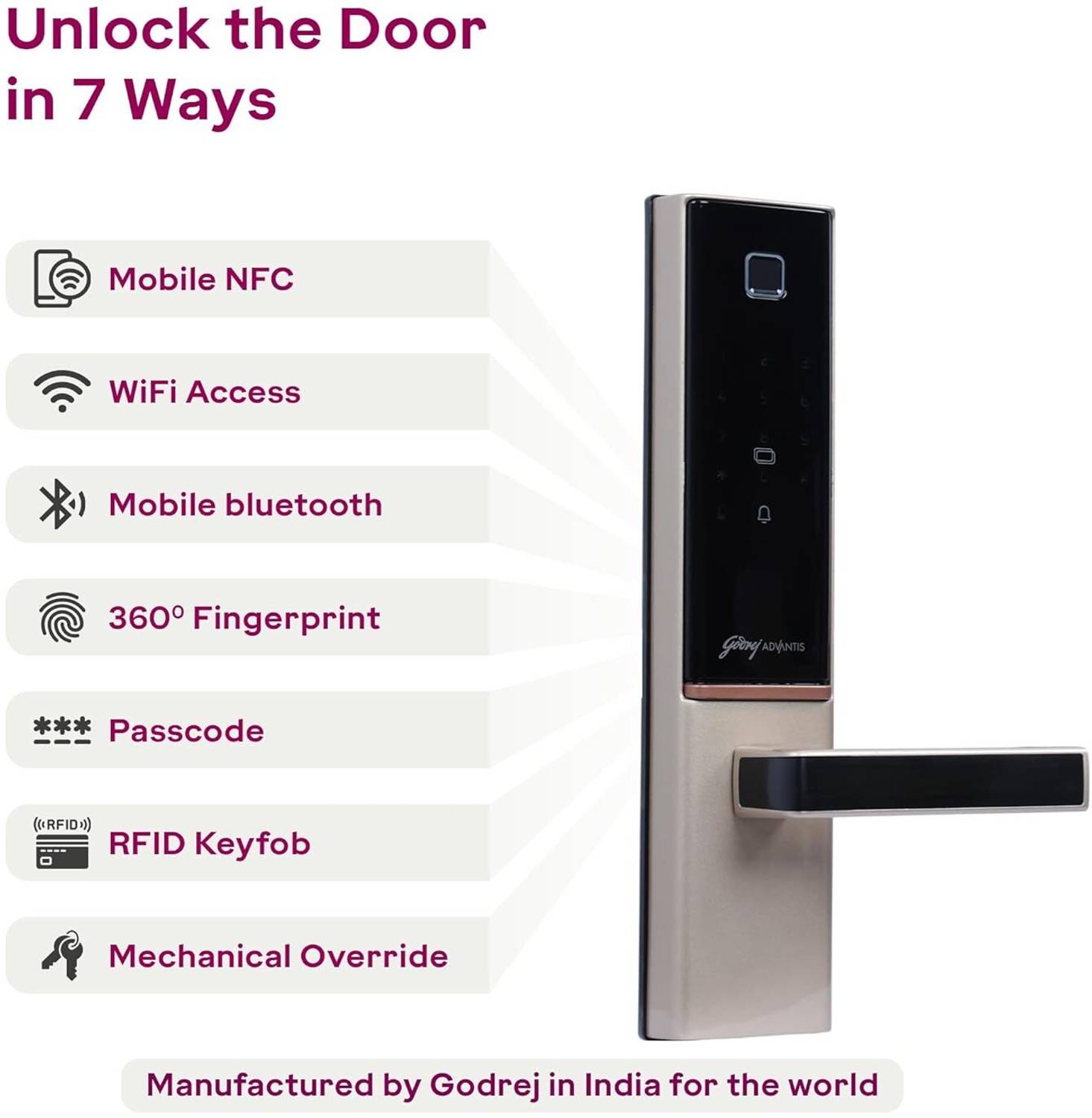 Godrej Locks Digital Lock I Advantis GSL D1 Lock for Main Door I7... more