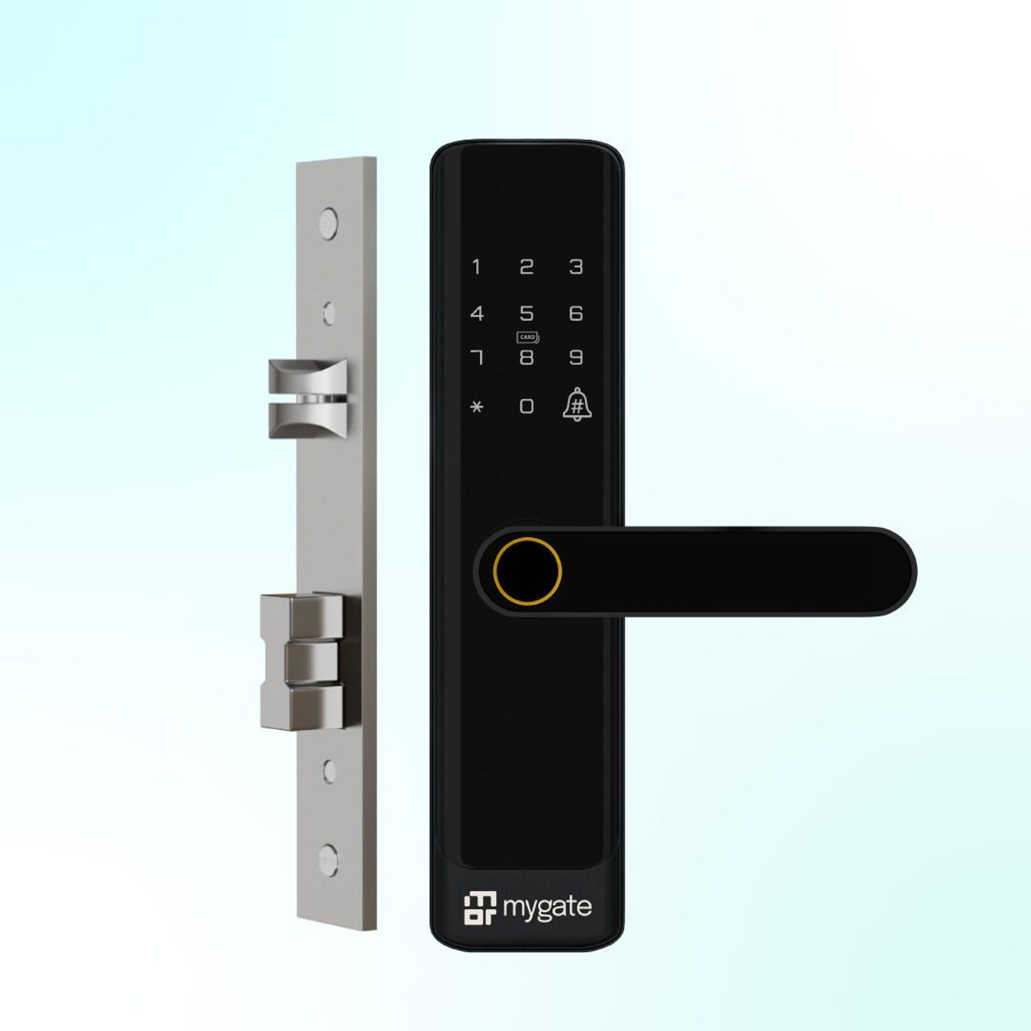 Image of Mygate SE: 6 Ways to Unlock - App, PIN, RFID, Key, OTP & Fingerprint | 3-Year Warranty Smart Door Lock