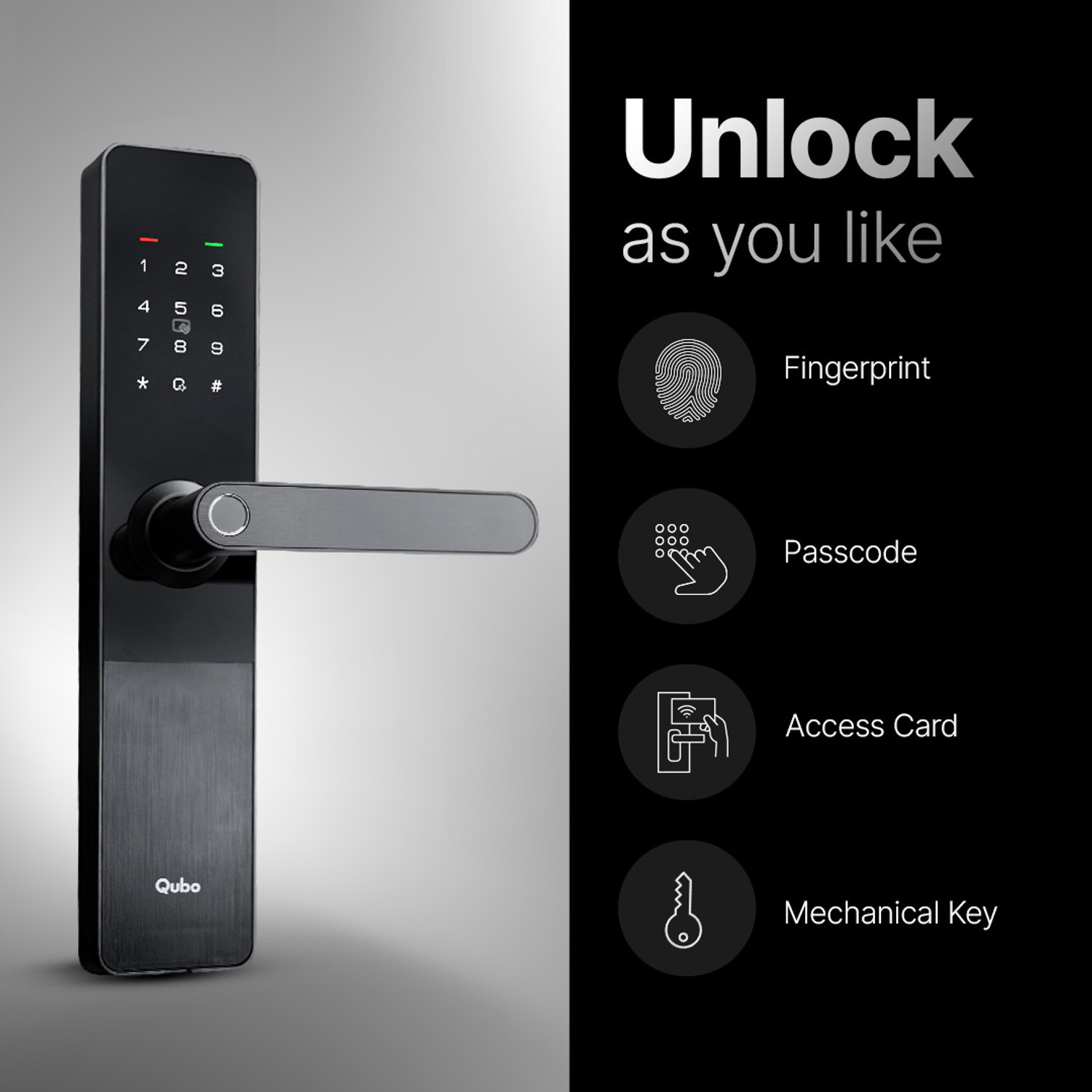 Image of Qubo OPTIMA BLACK Smart Door Lock