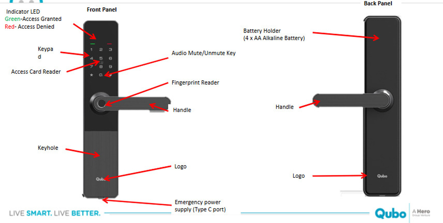 Image of Qubo OPTIMA BLACK Smart Door Lock