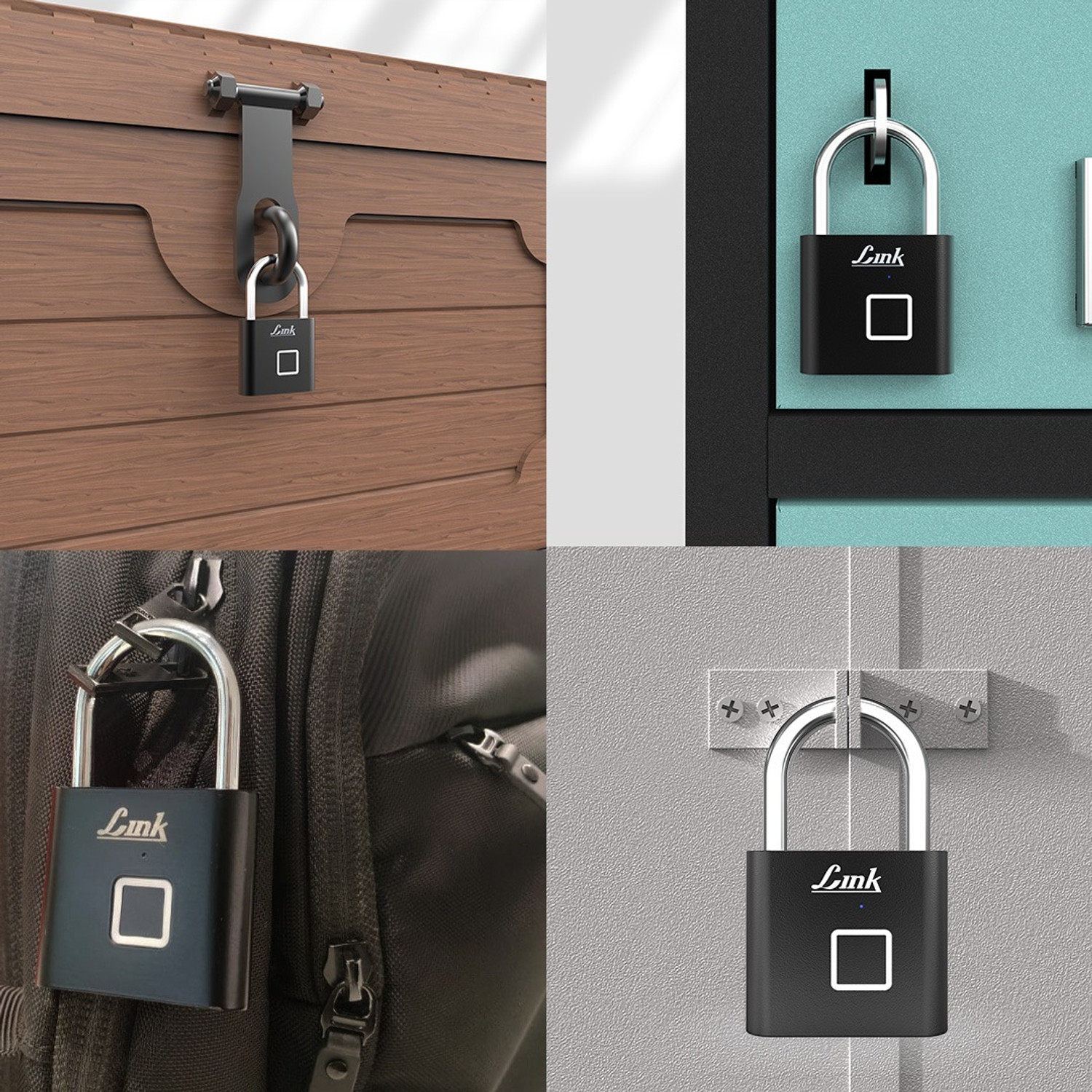 Image of Link Smart Bio Mini Fingerprint Padlock | Keyless Biometric Lock with 1-Second Unlock| Emergency Access, Rechargeable Battery, USB-C Backup|Suitable For Bags, Suitcase, Luggage, home Security, Smart Door Lock