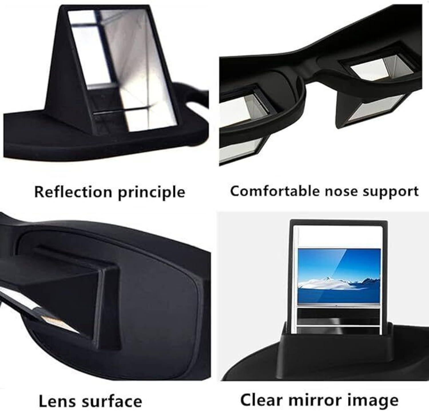 Image of Glixon 90 Prism Glasses for Lying Down TV & Phone Viewing