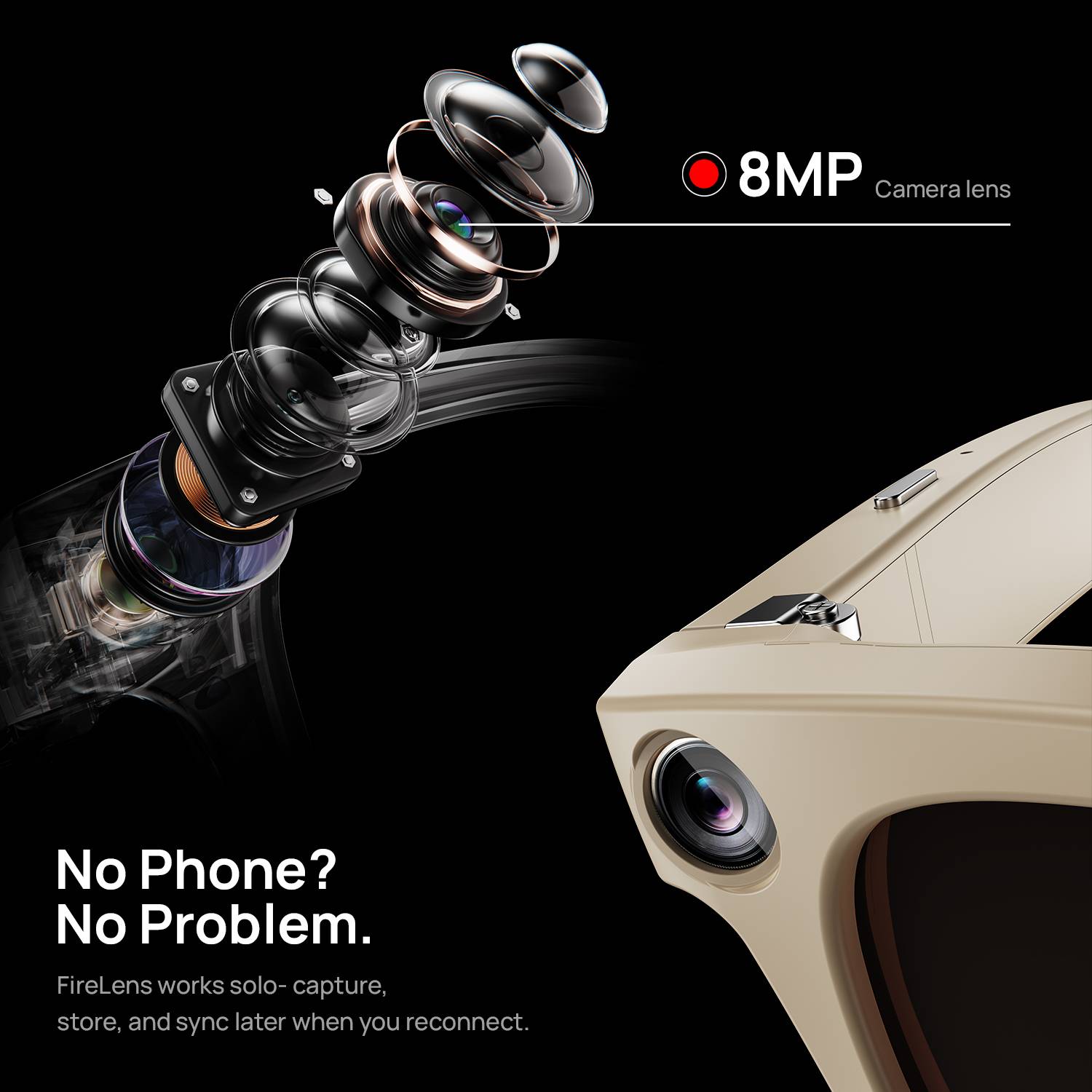 Fire-Boltt Fire-Lens F1 AI Camera Smart Glasses 8MP - Image 5