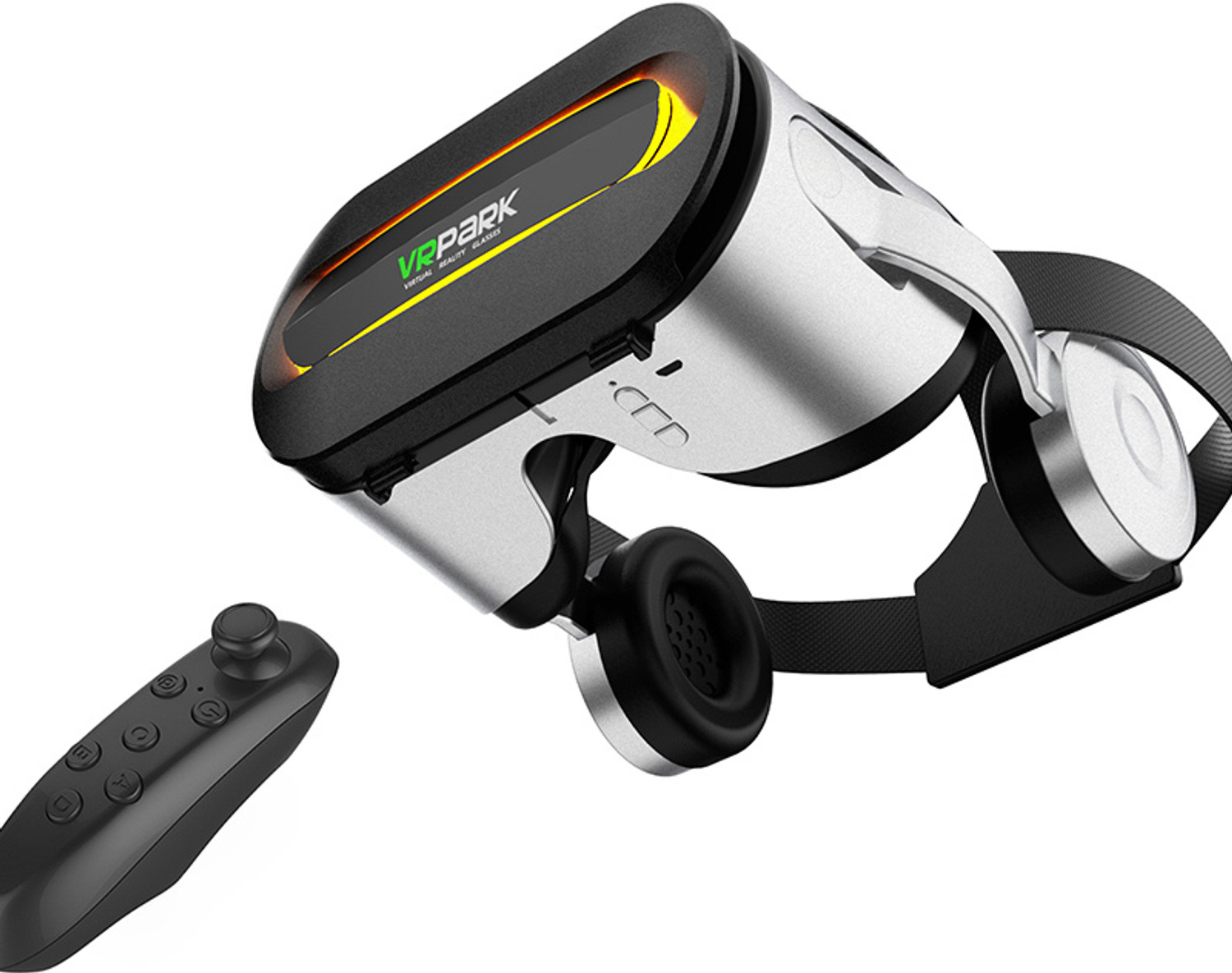Image of Orlov VRPARK VR Headset with Headphones & Bluetooth Remote for Mobile Gaming