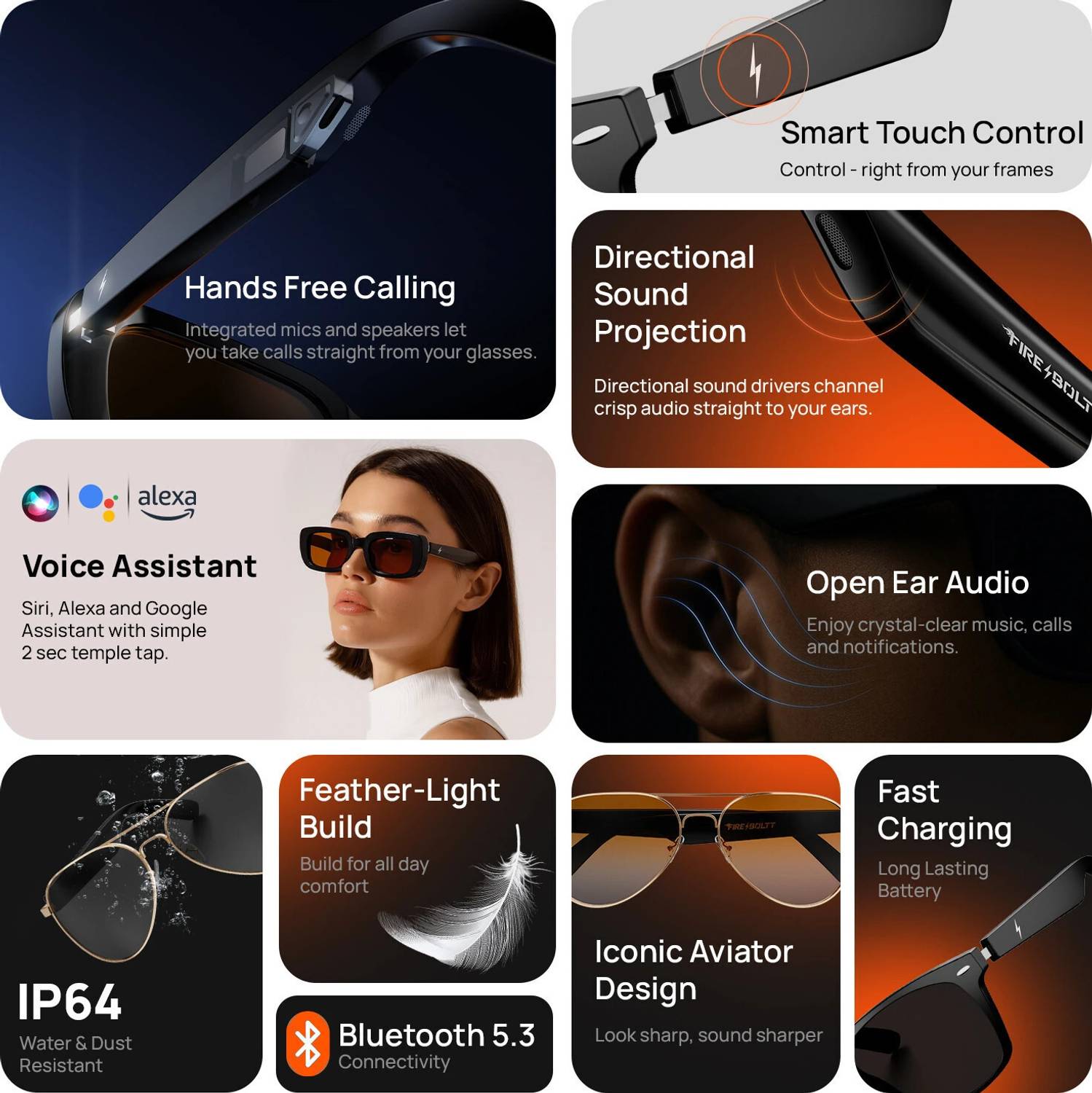 Fire-Boltt Fire-Lens Dune Smart Glasses - Image 4