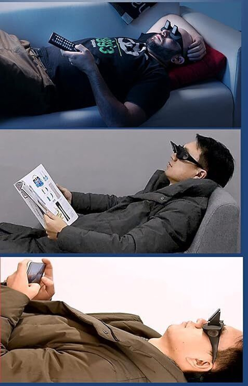 Image of Glixon 90 Prism Glasses for Lying Down TV & Phone Viewing