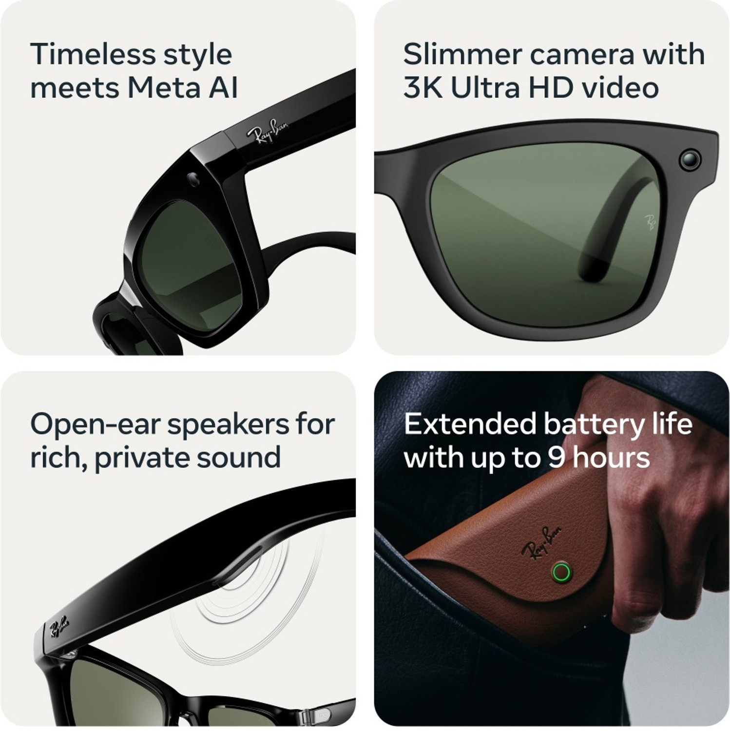Image of Ray-Ban Meta (Gen 3) Wayfarer AI Glasses with Camera for Men, Women