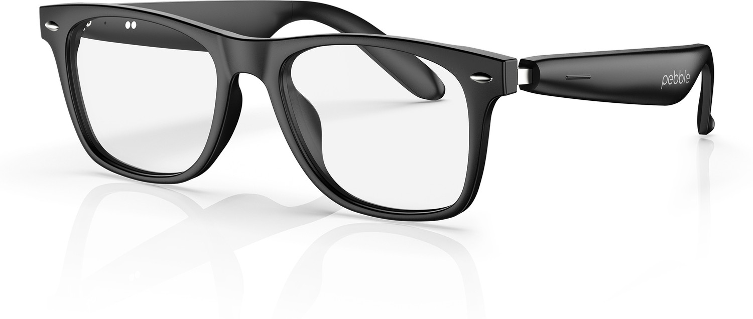 Image of Pebble Onyx Open-Ear Wireless Smart Glasses,BT Calling,Crystal Clear Calls,Dual ENC MIC