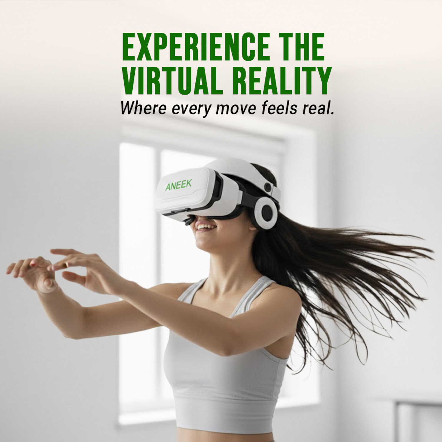 Image of ANEEK 3D Virtual Reality Glasses with HD Lenses, 110 View with Aspherical Lens
