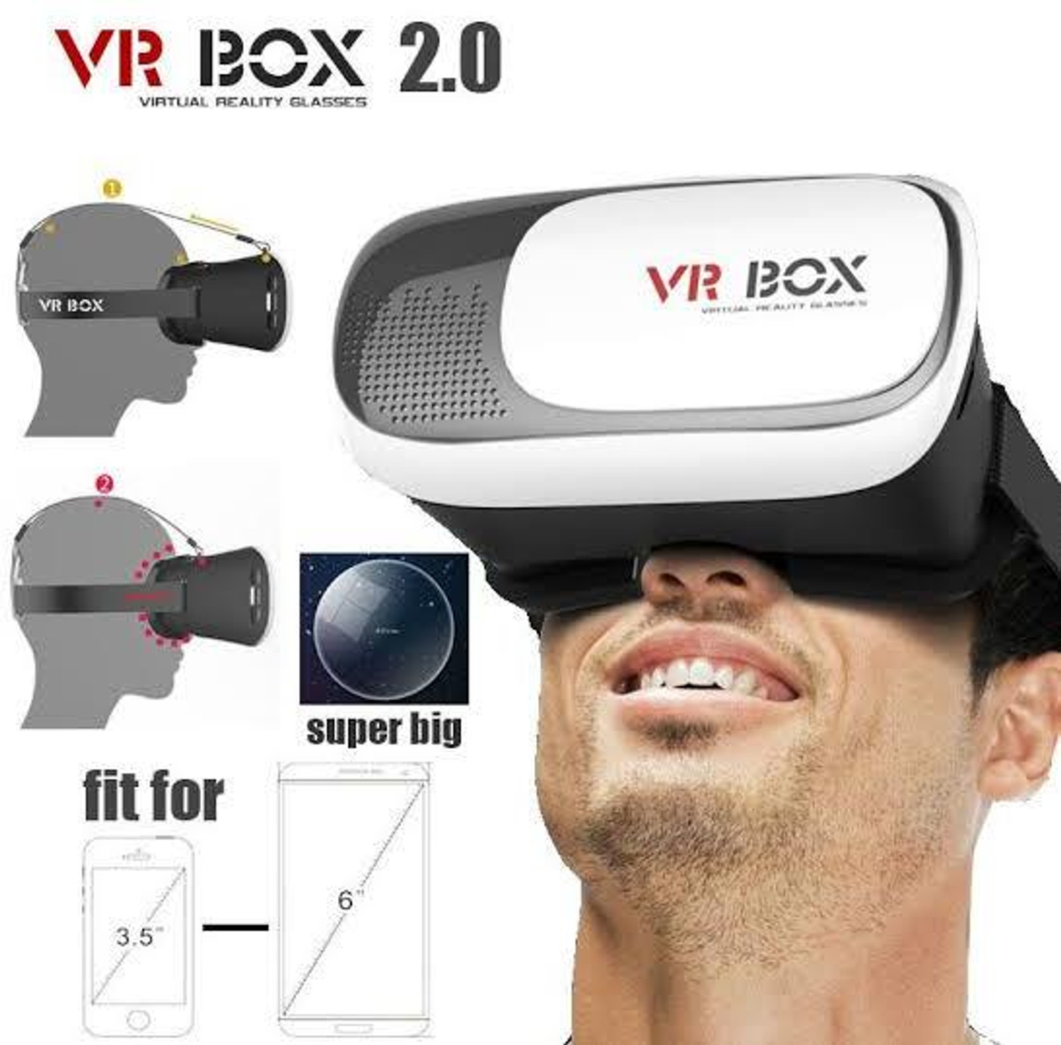 Image of Gadgetturbo VR Box 3D Headset with Ultra Soft Cushion VR Glasses for All Phones