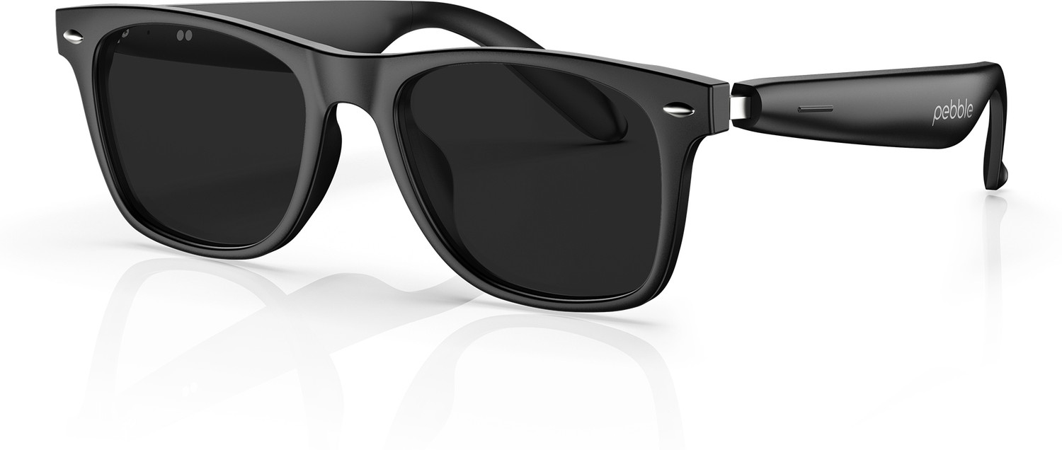 Image of Pebble Onyx Open-Ear Wireless Smart Glasses,BT Calling,Crystal Clear Calls,Dual ENC MIC