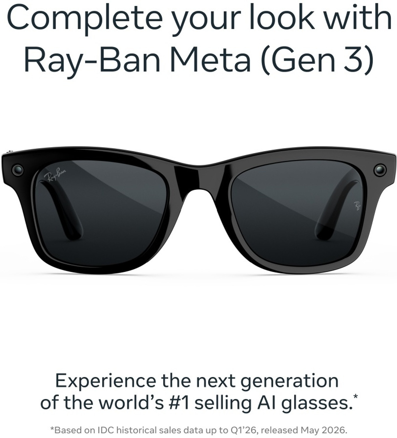 Image of Ray-Ban Meta (Gen 3) Wayfarer AI Glasses with Camera for Men, Women