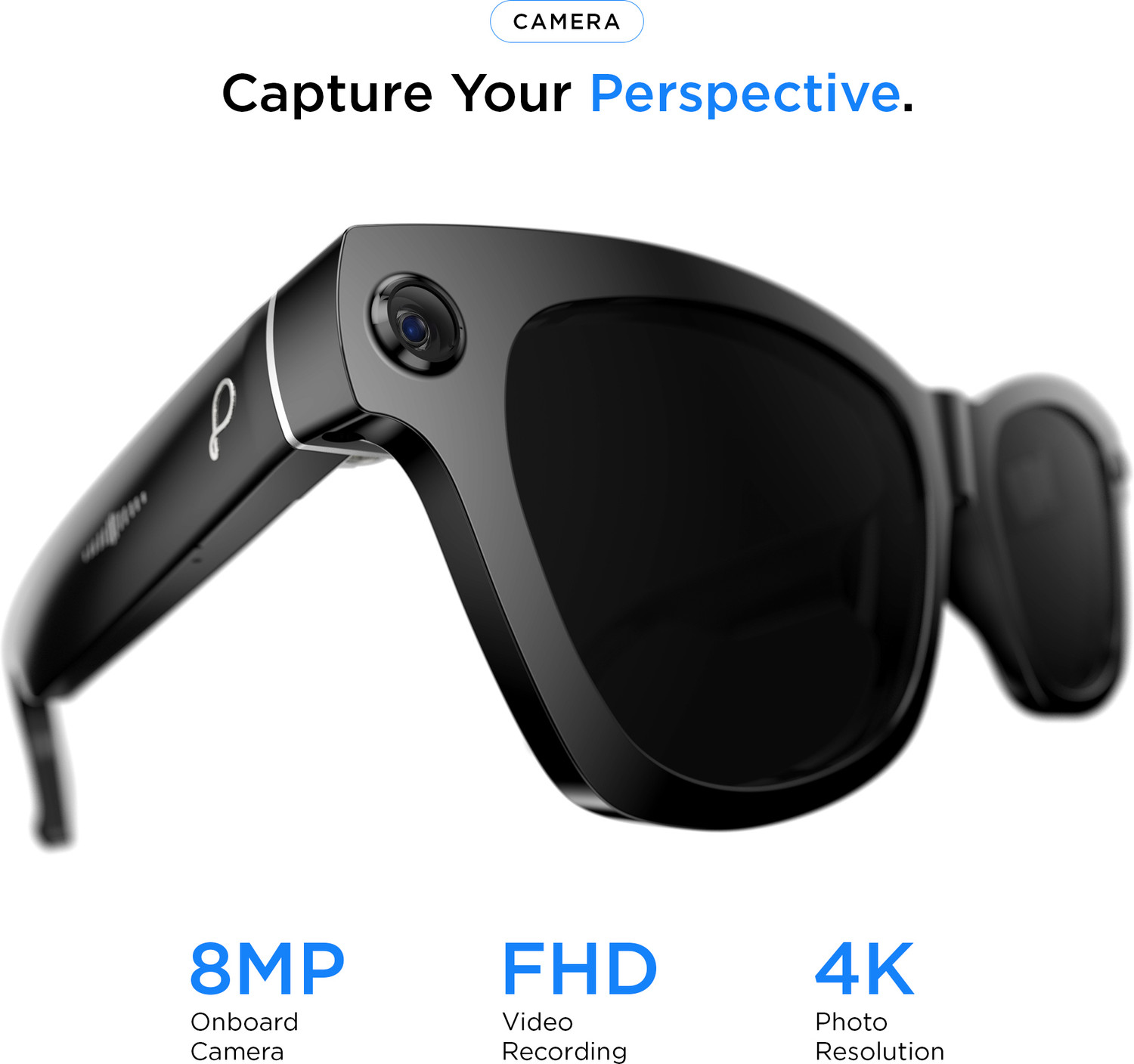 Image of Pebble SeeQ Smart AI Glasses 8MP Ultra HD Camera, Touch Control, OpenWaveX TM