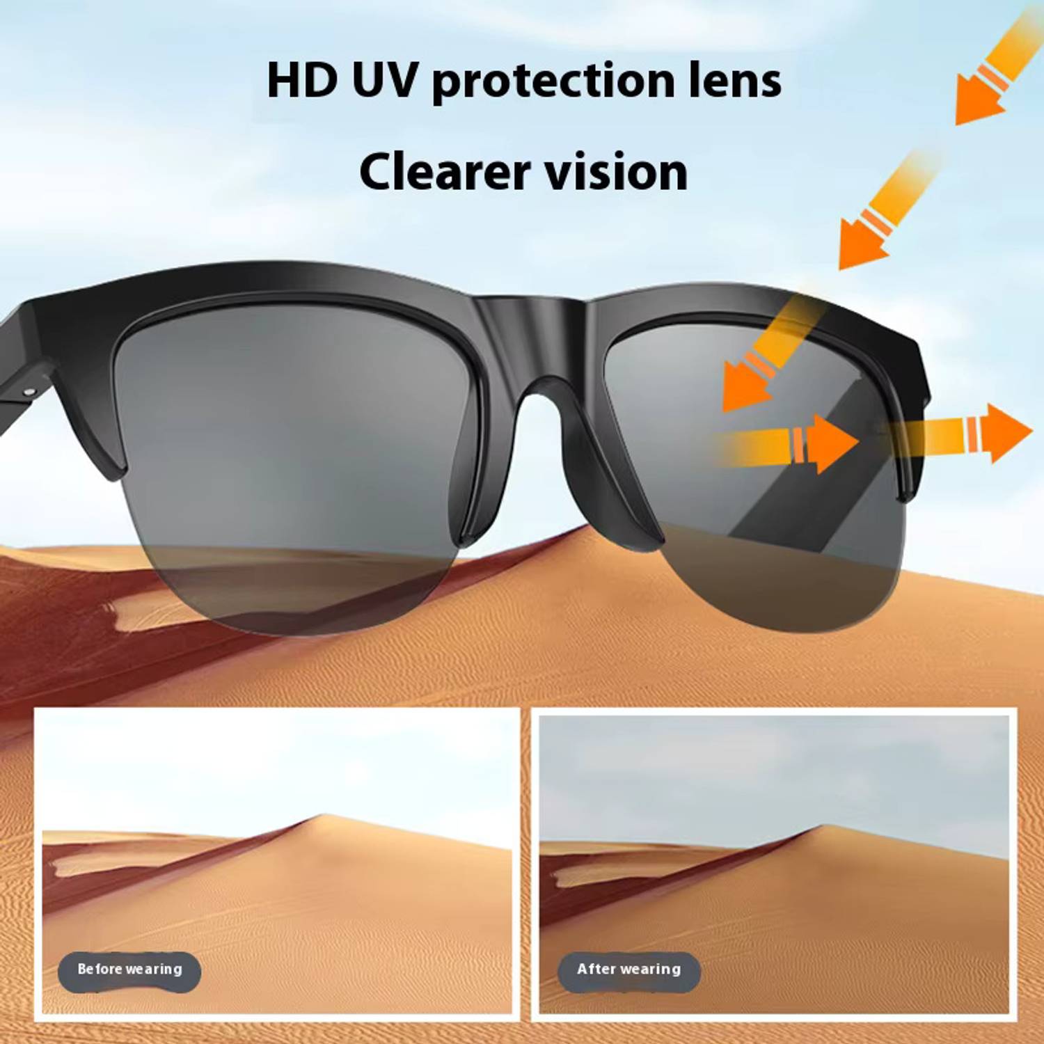 vadish Premium Bluetooth Calling Smart Sunglasses V11 - Image 4