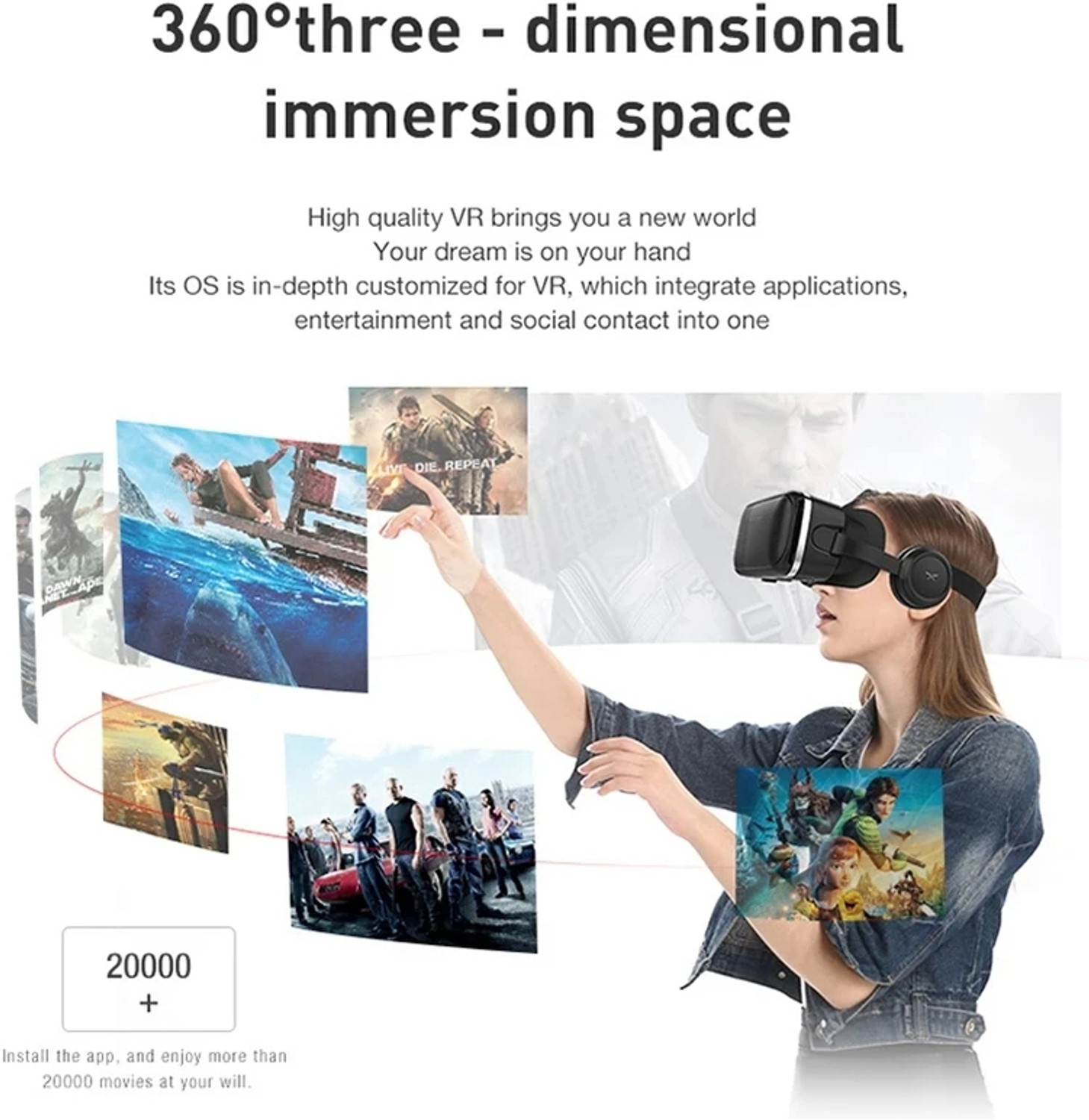 Image of Orlov VRPARK VR Headset with Headphones & Bluetooth Remote for Mobile Gaming