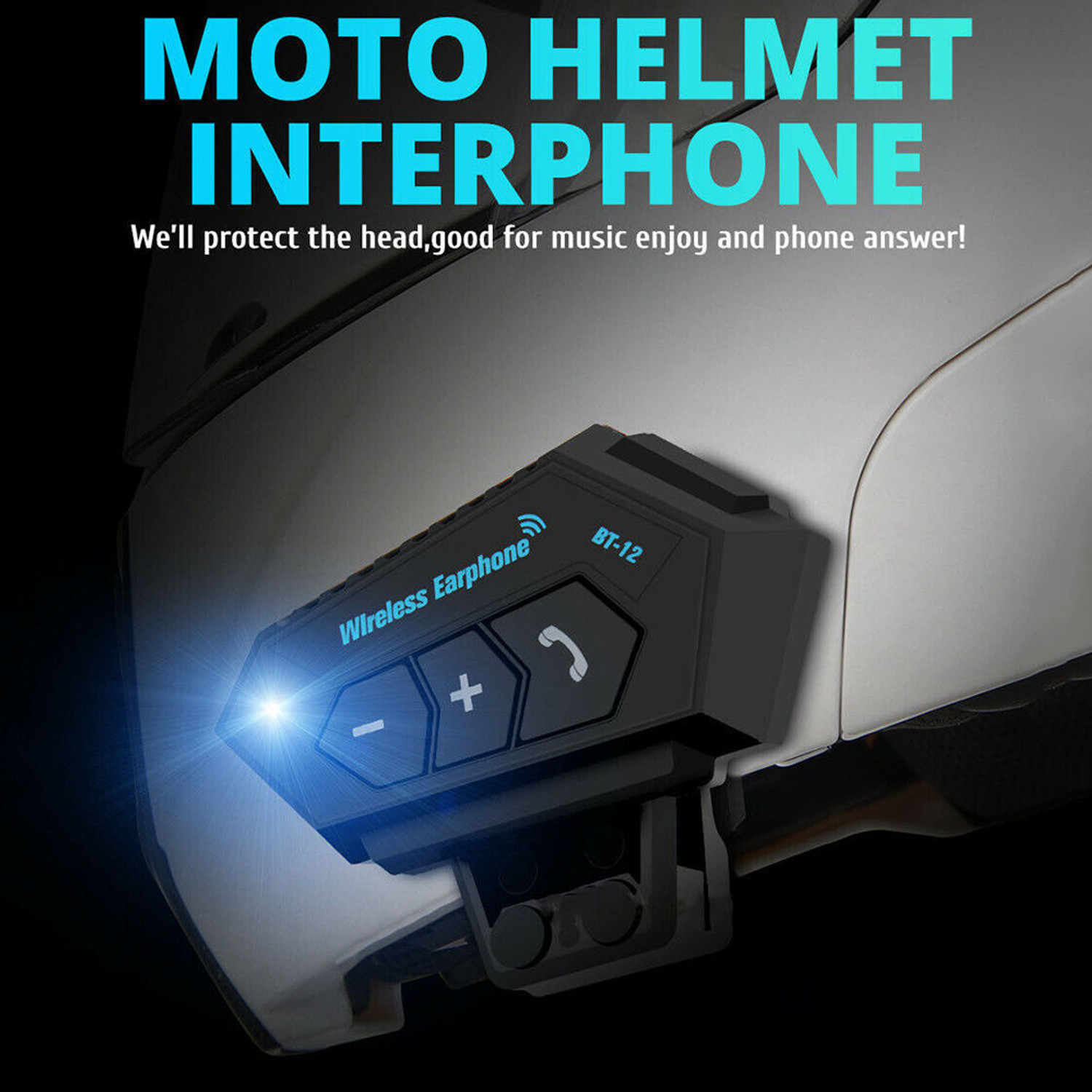 Image of Cubonic BT12 On-Ear Helmet Wireless Dual Earphone Bluetooth Calling and Music Smart Headphones