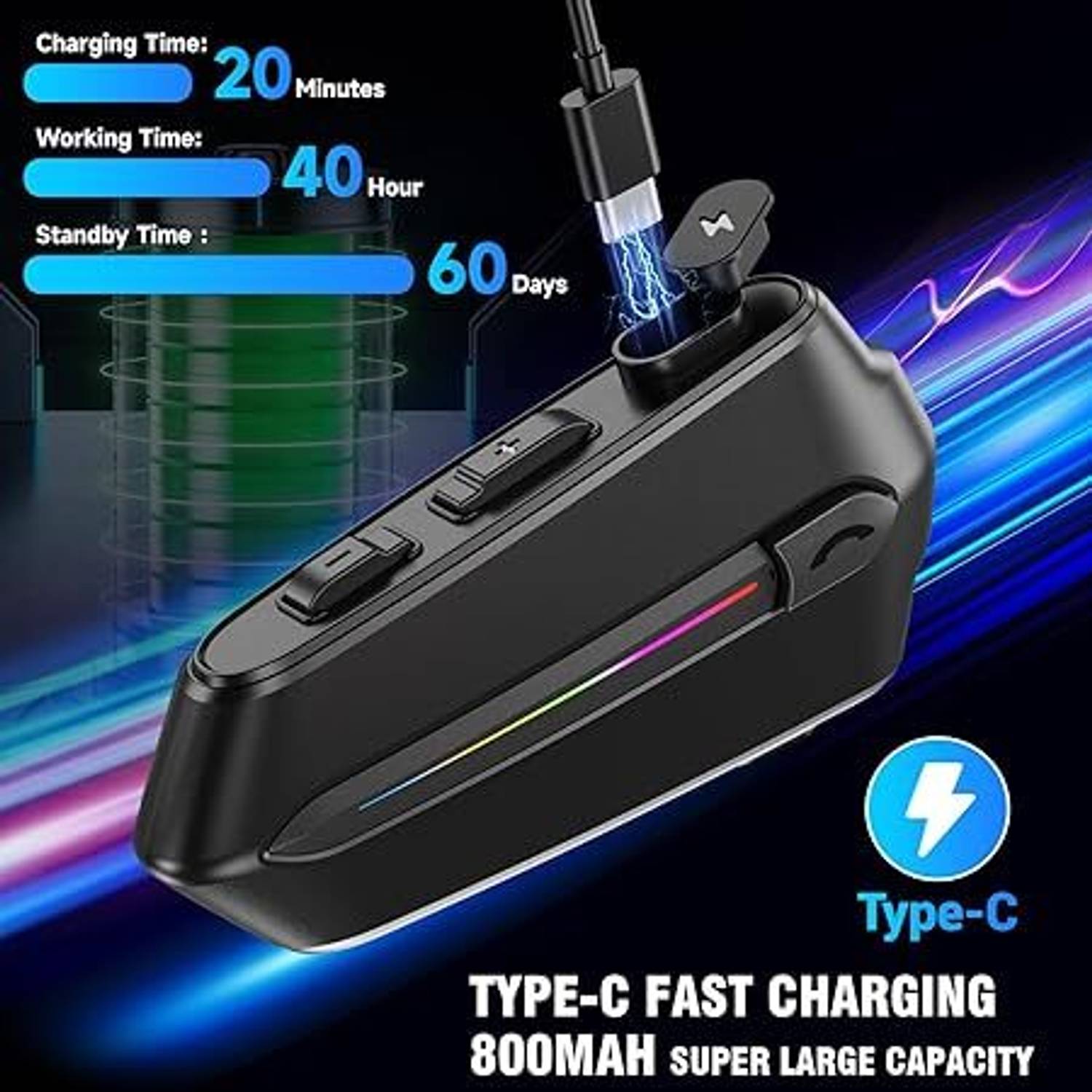 Edyell C5S-Black Bluetooth Helmet Headset - Image 4