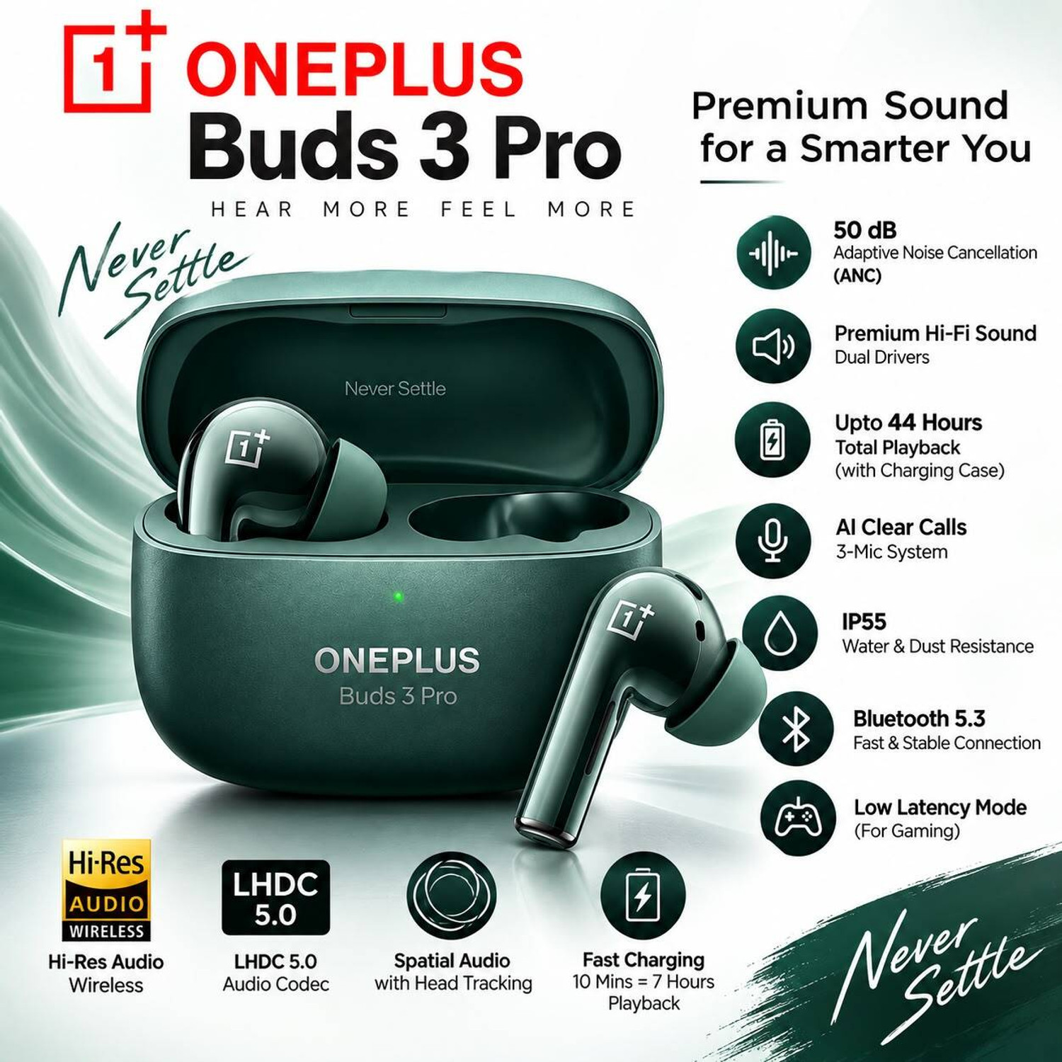 Image of ONEPLUS Nord buds 3 Pro earbuds Smart Headphones