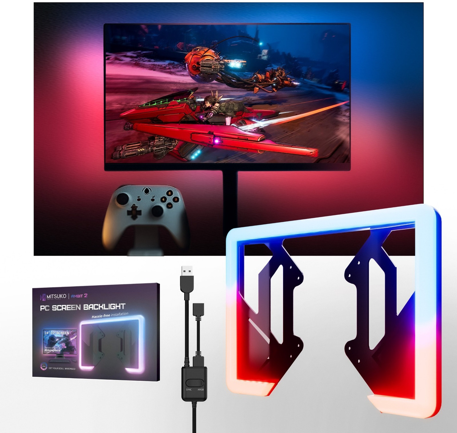 Image of Mitsuko Ambit 2 PC /Monitor Screen Sync Backlight Real-Time Color Matching,
