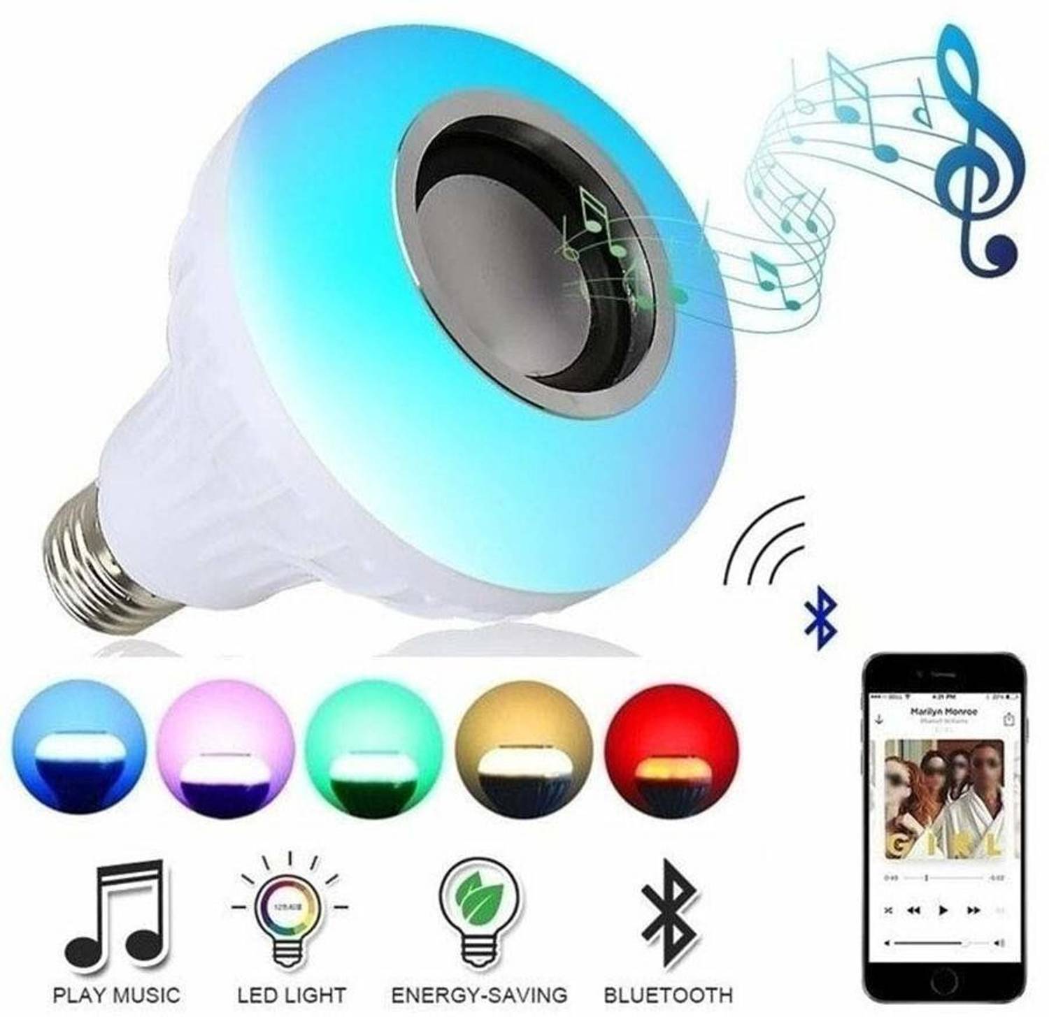 AMERA Bluetooth music bulb with remote Single Disco Ball (Ball Di