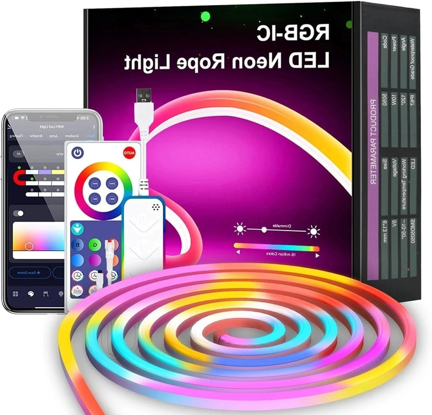 Image of GIGMART Neon Rope Lights | RGB LED Strip Lights | App Control Smart Neon Strip Lights Light Strip