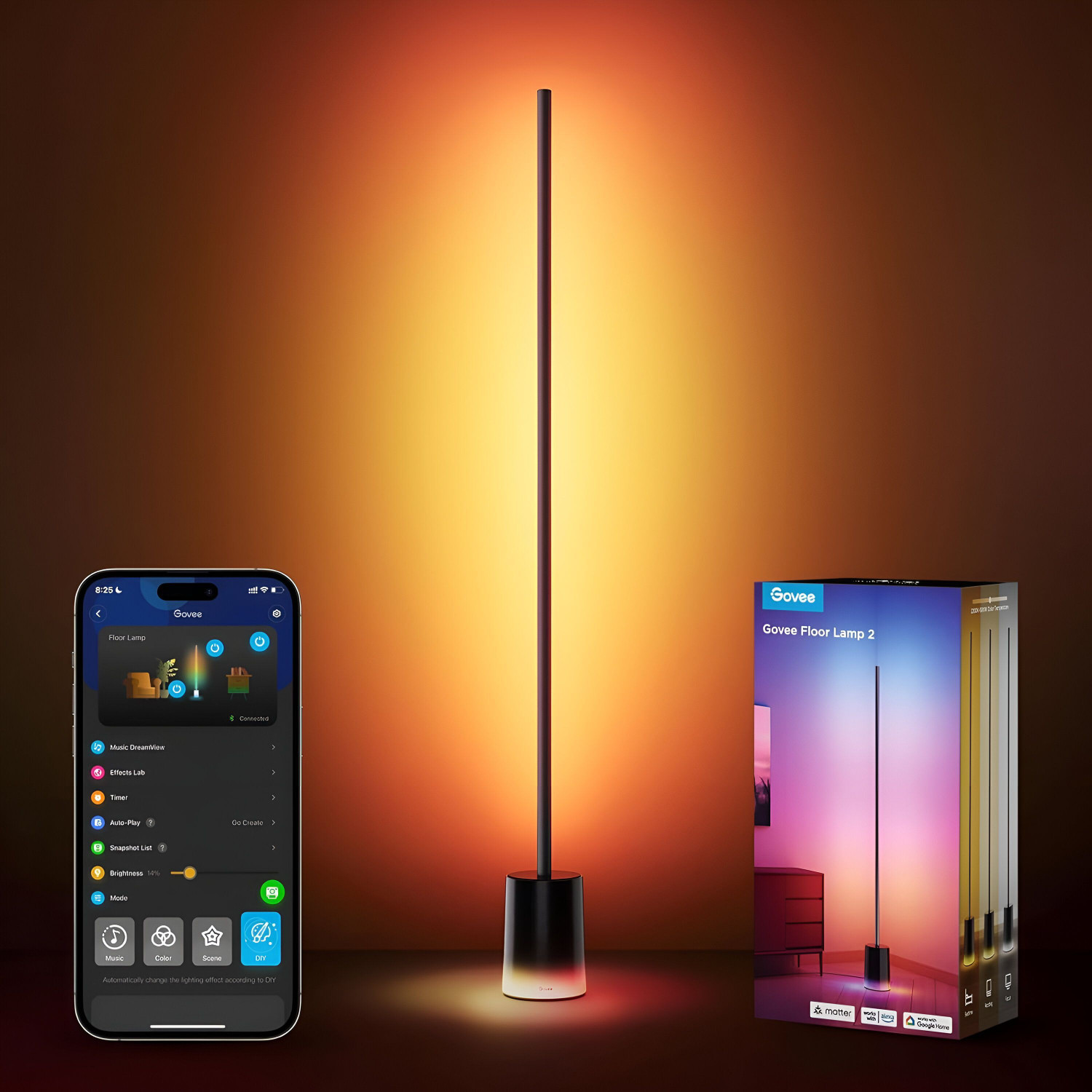 Image of Govee Floor Lamp 2 with Matter, RGBIC, Warm Cool White LED