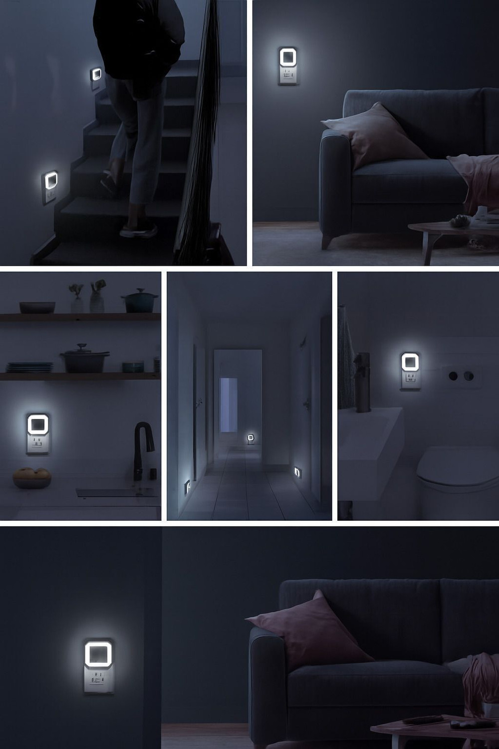 Image of Bright IQ Plug In 0.5W LED Night Light with Auto Sensor (Cool White) Smart Bulb